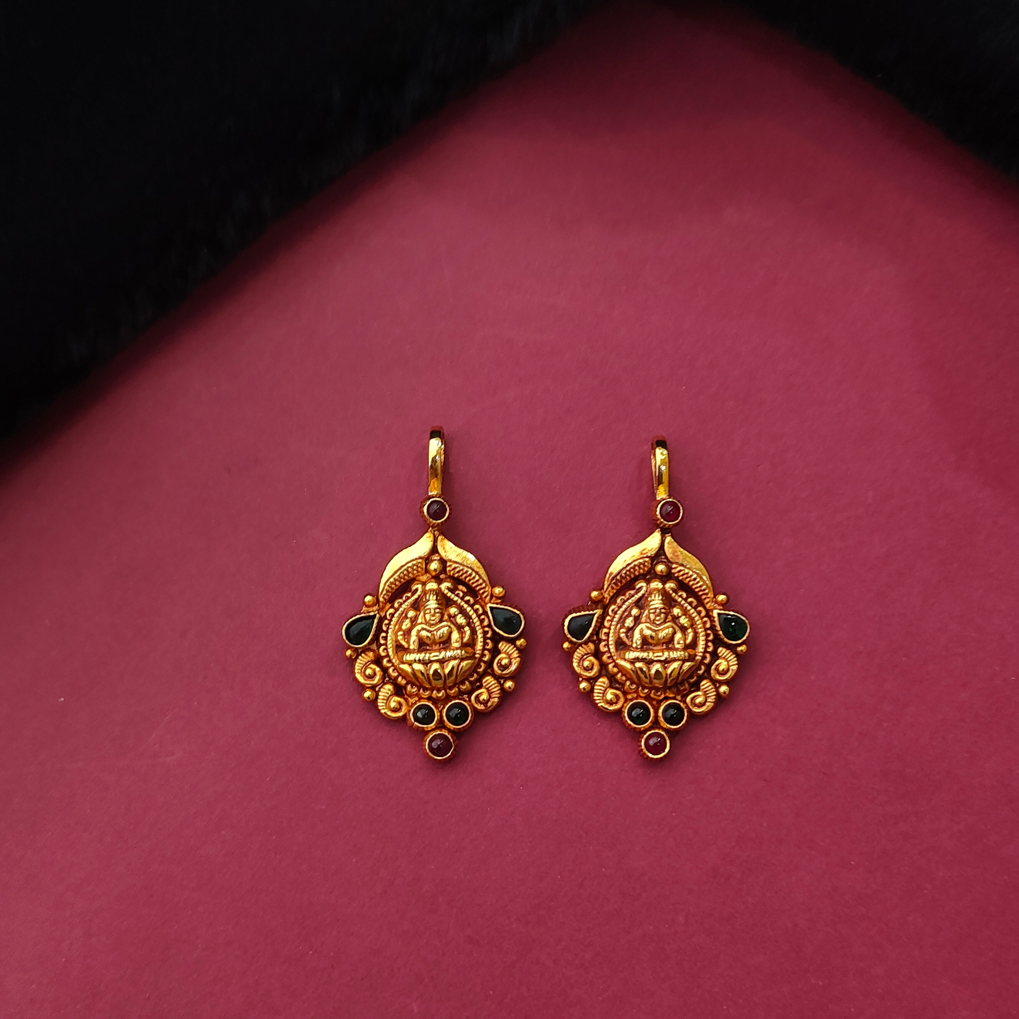 925 Silver Gold Plated Lakshmi Bugadi  -0102