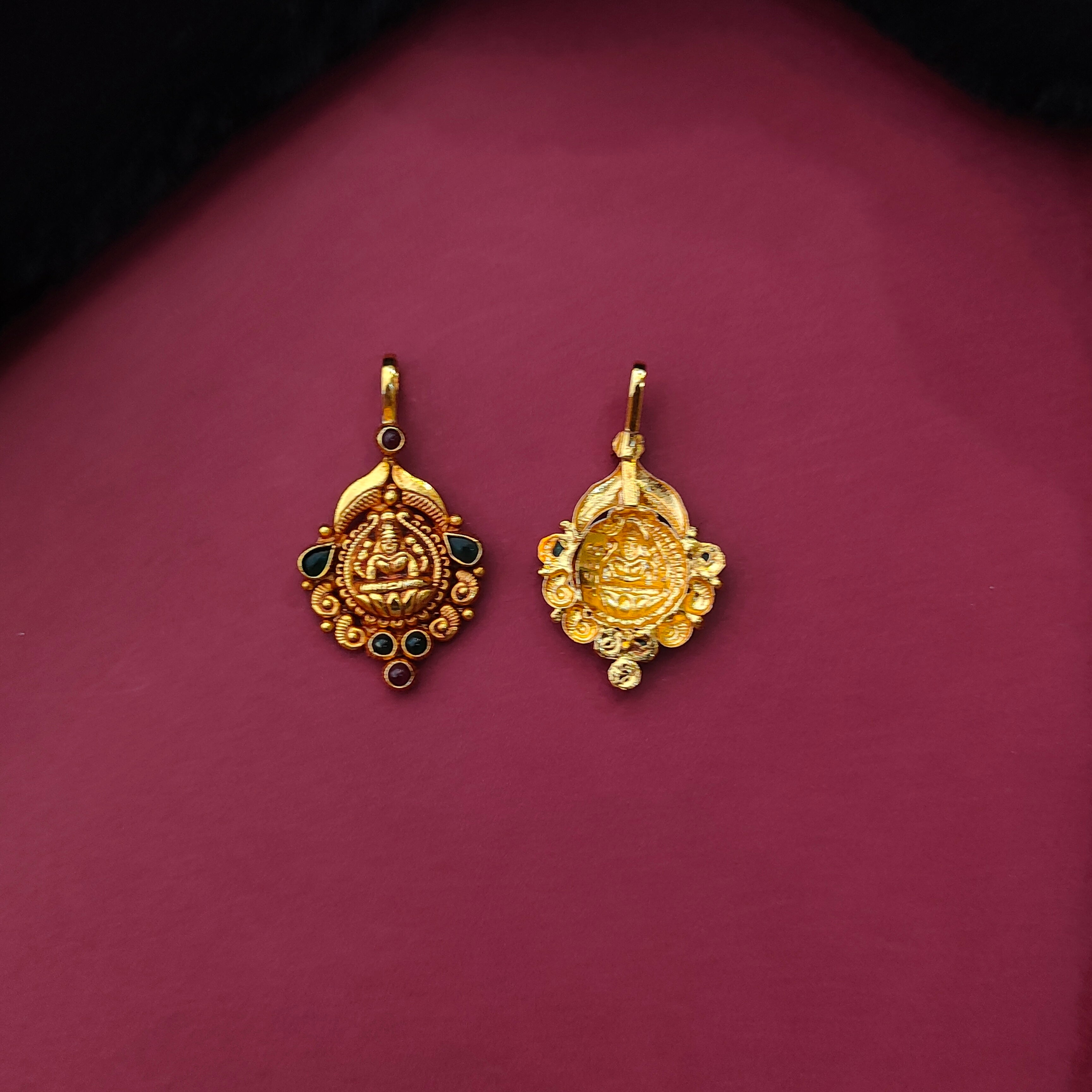 925 Silver Gold Plated Lakshmi Bugadi  -0102