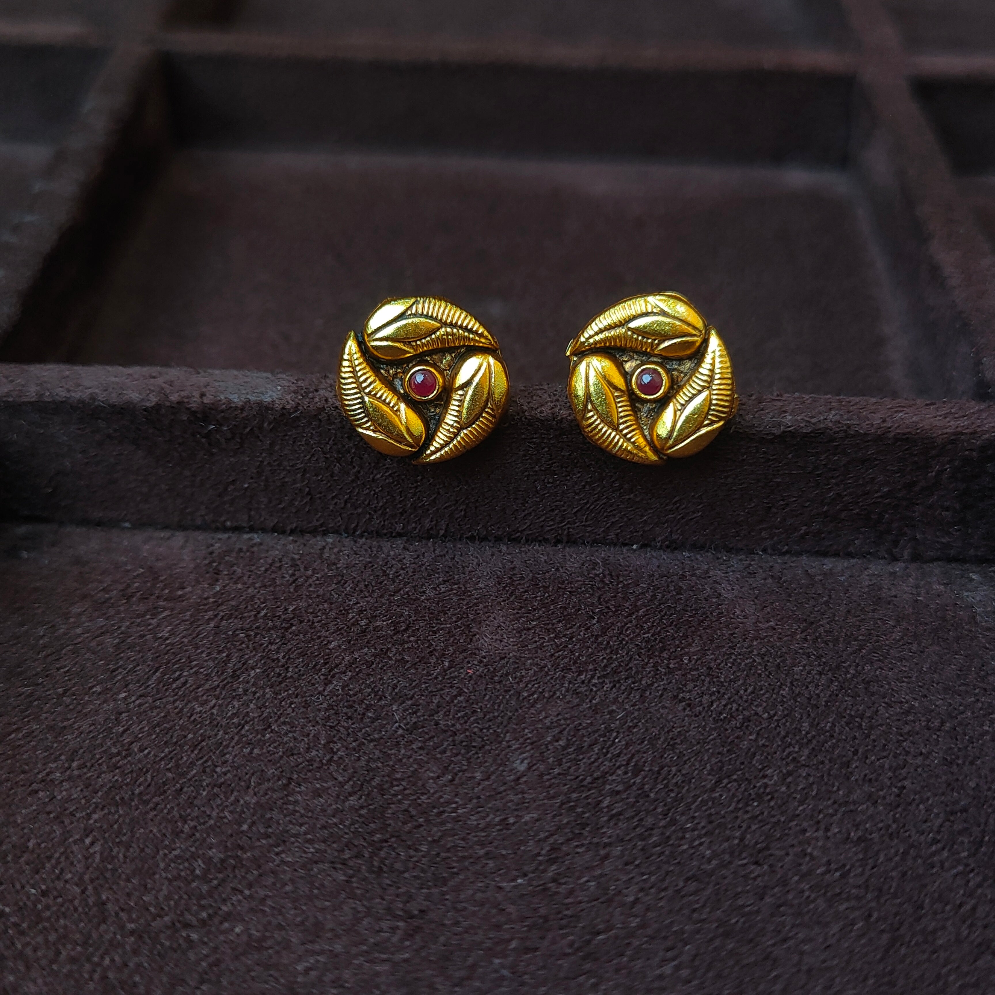 925 Silver Gold Plated  Earstud -0172