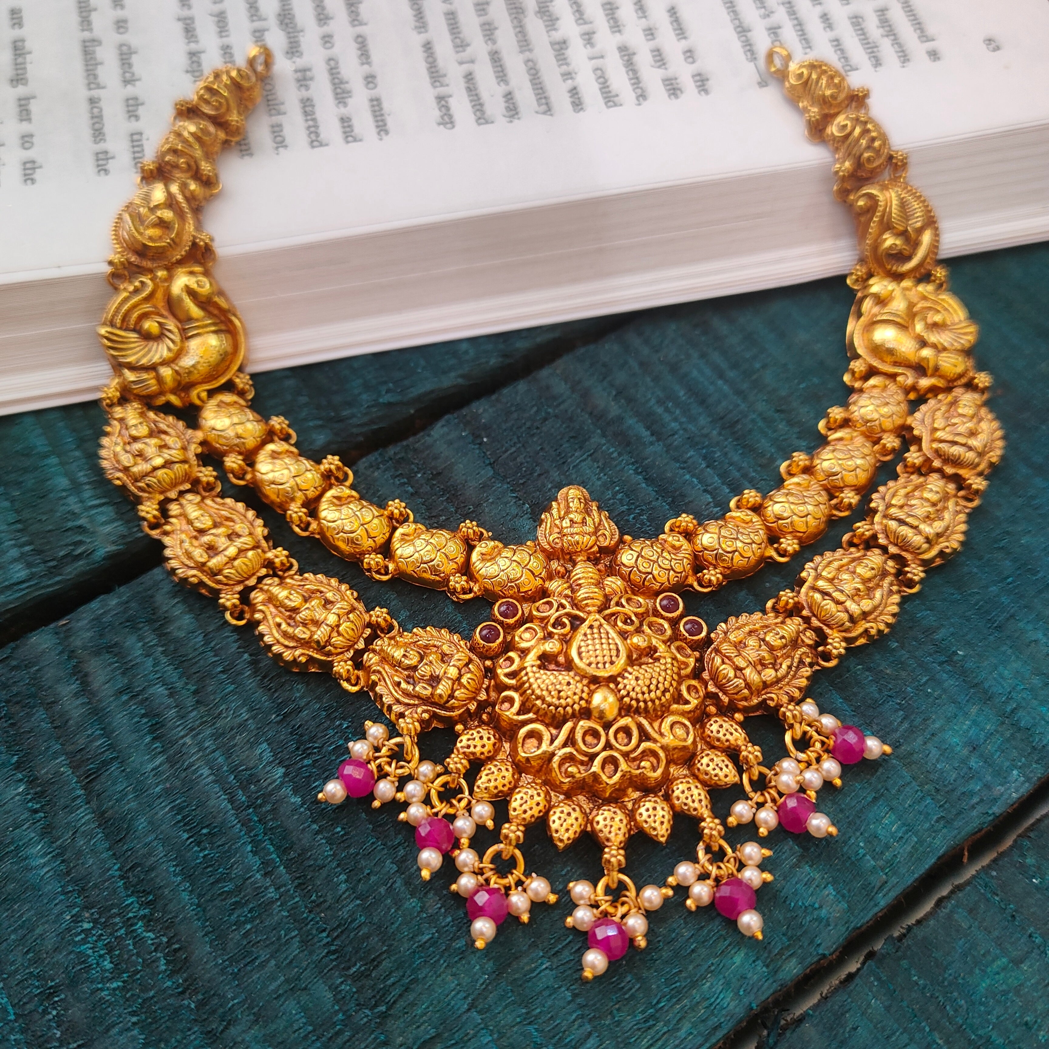 925 Silver Lakshmi Antique  Necklace -0519