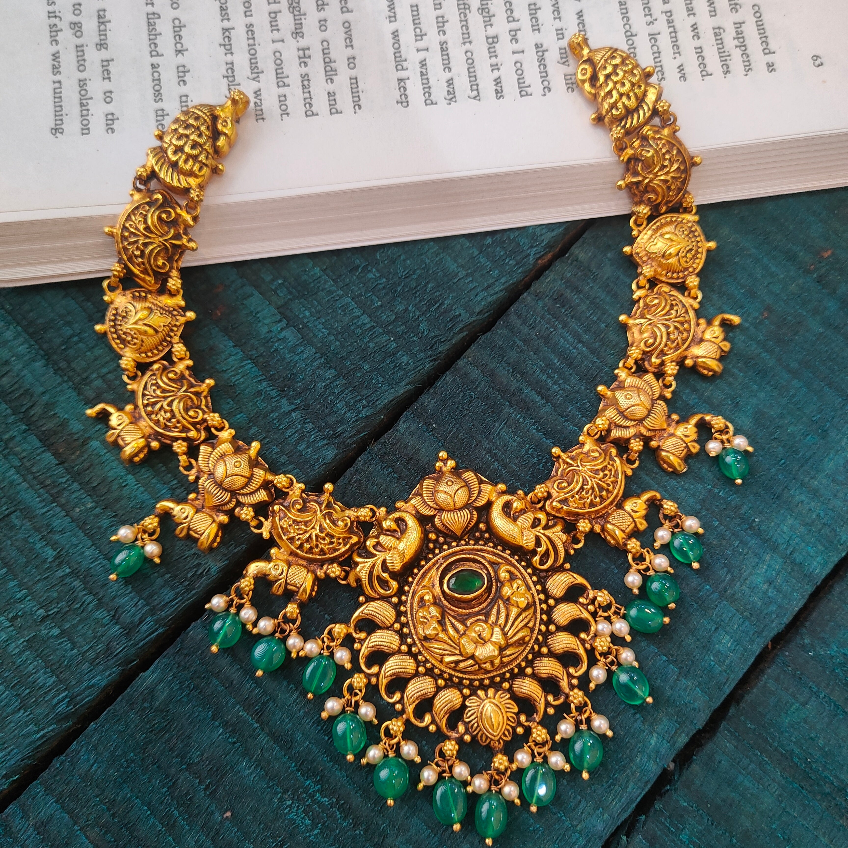 925 Silver Antique Nakshi Necklace -0561