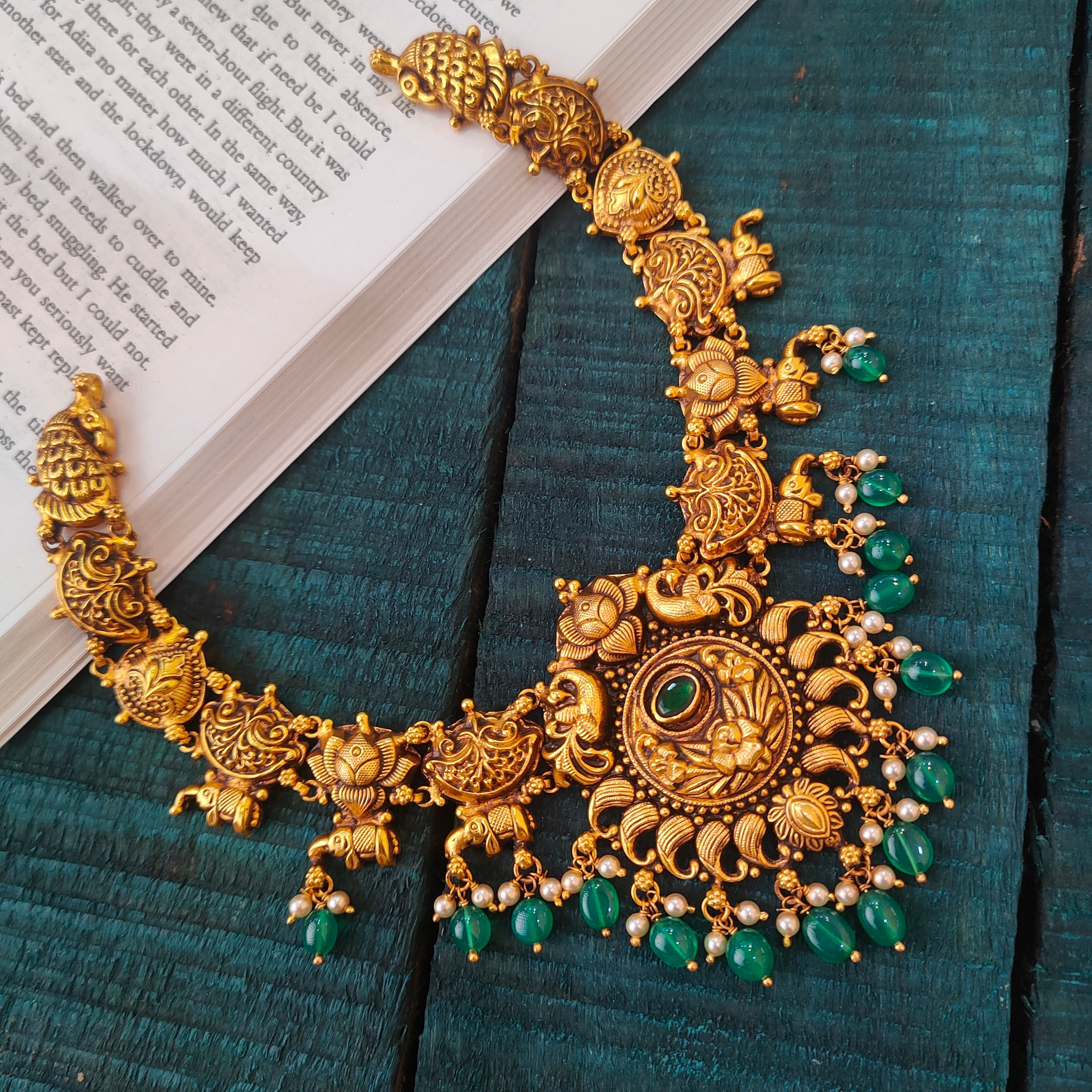 925 Silver Antique Nakshi Necklace -0561