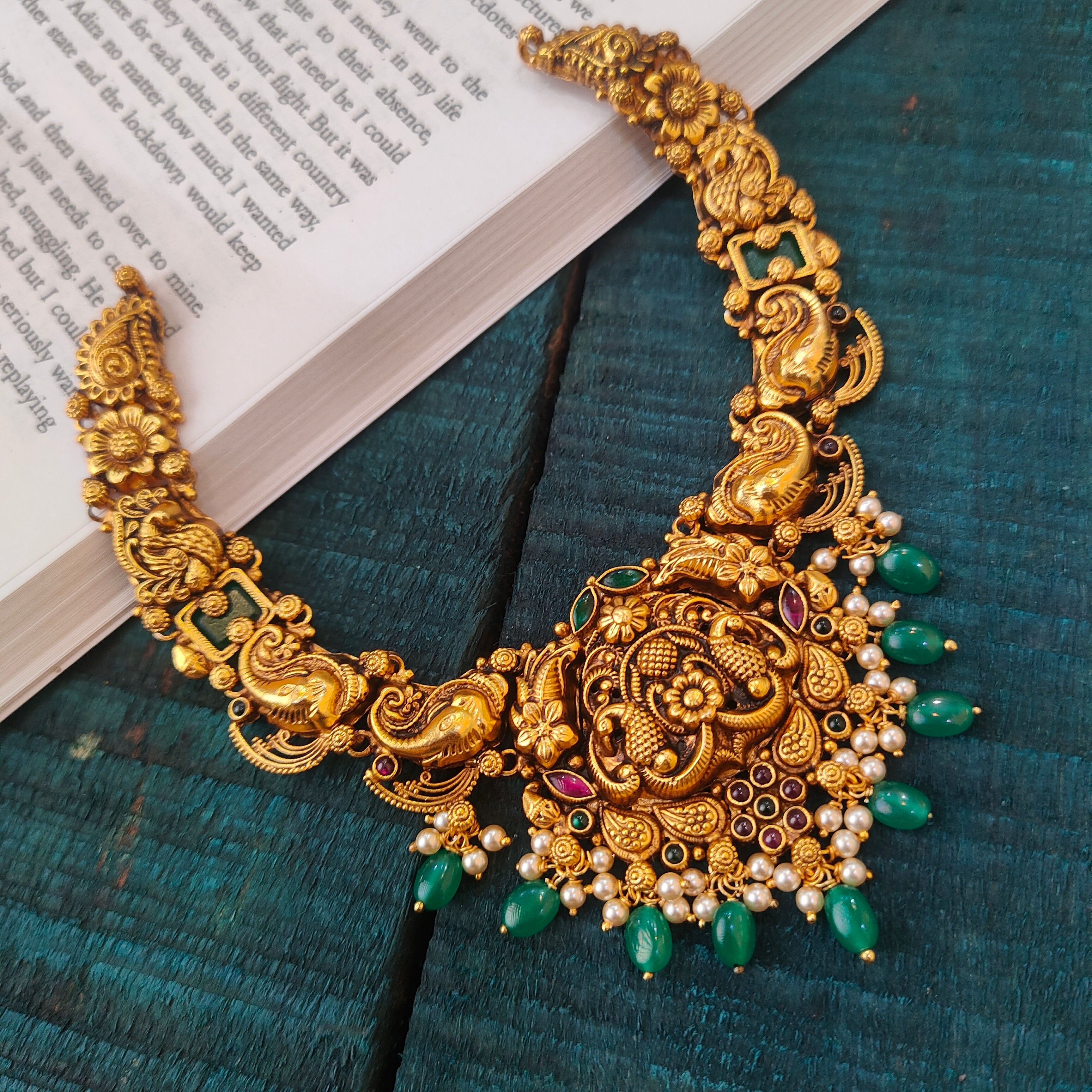 925 Silver Antique Nakshi Necklace -0514