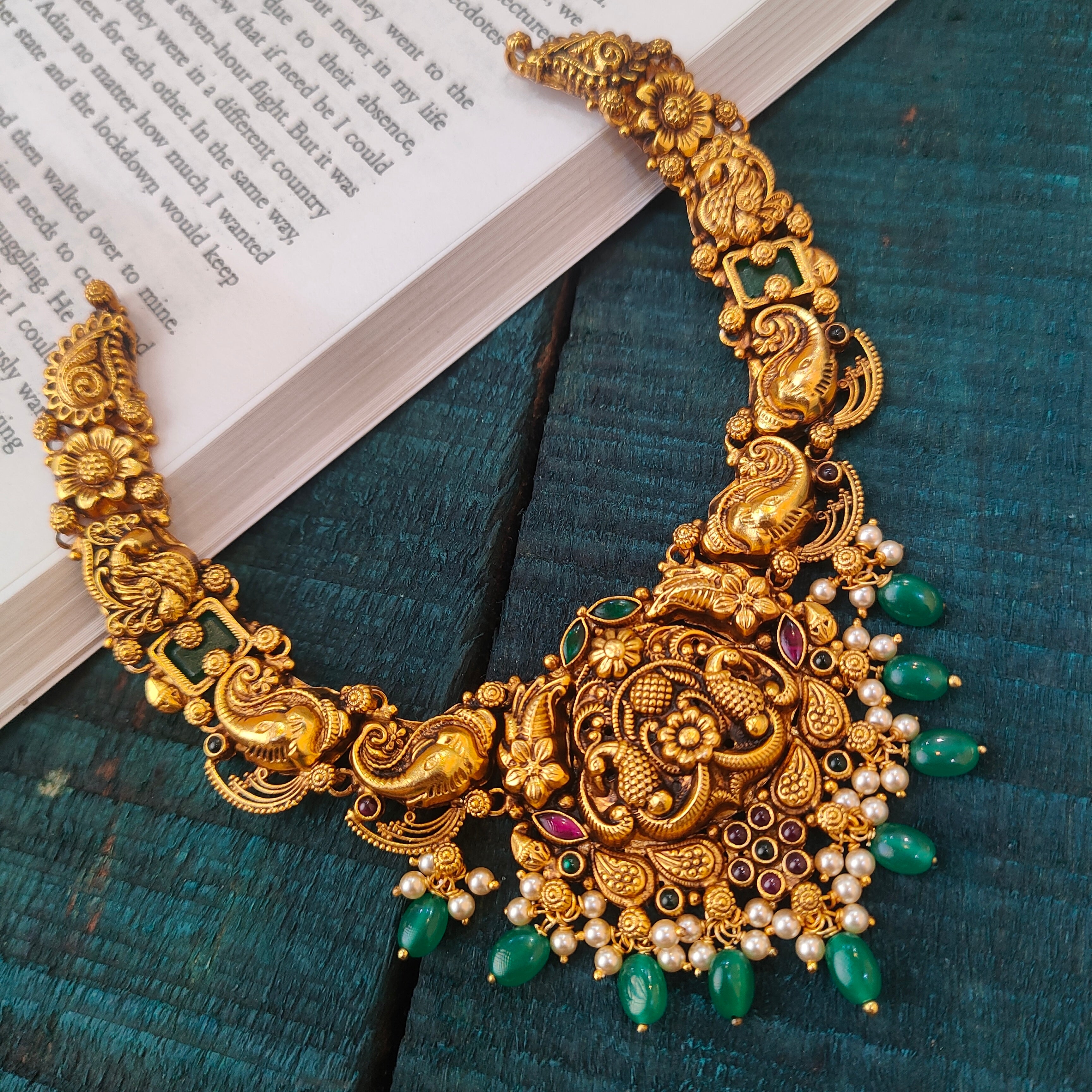 925 Silver Antique Nakshi Necklace -0514