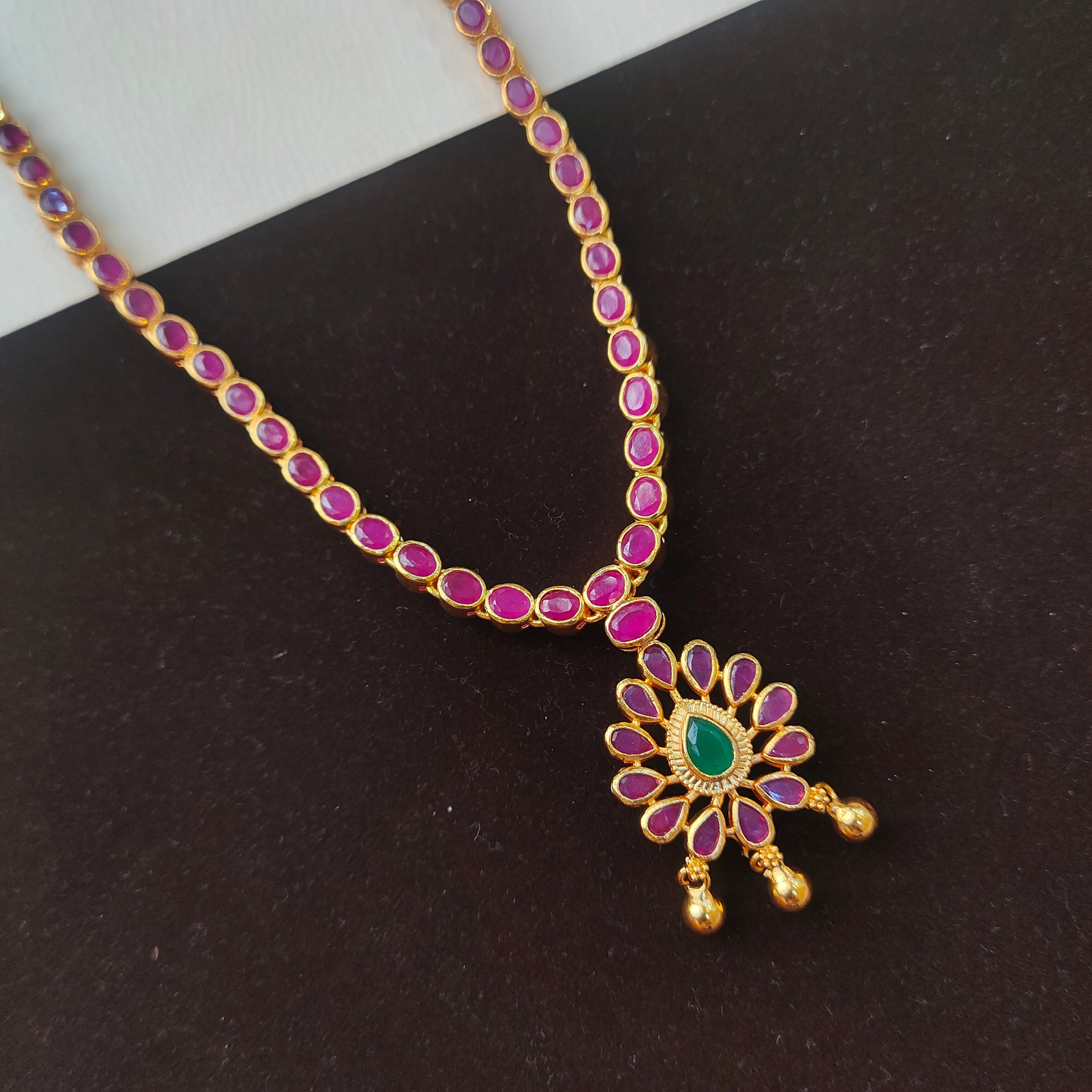 925 Silver Gold Plated  Dual Necklace -0510