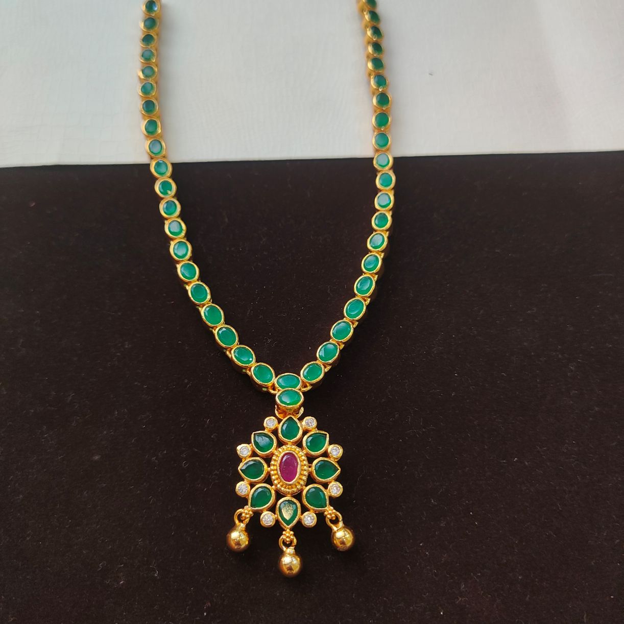 925 Silver Gold Plated  Dual Necklace -0512