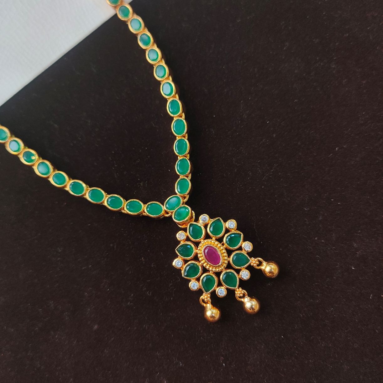 925 Silver Gold Plated  Dual Necklace -0512