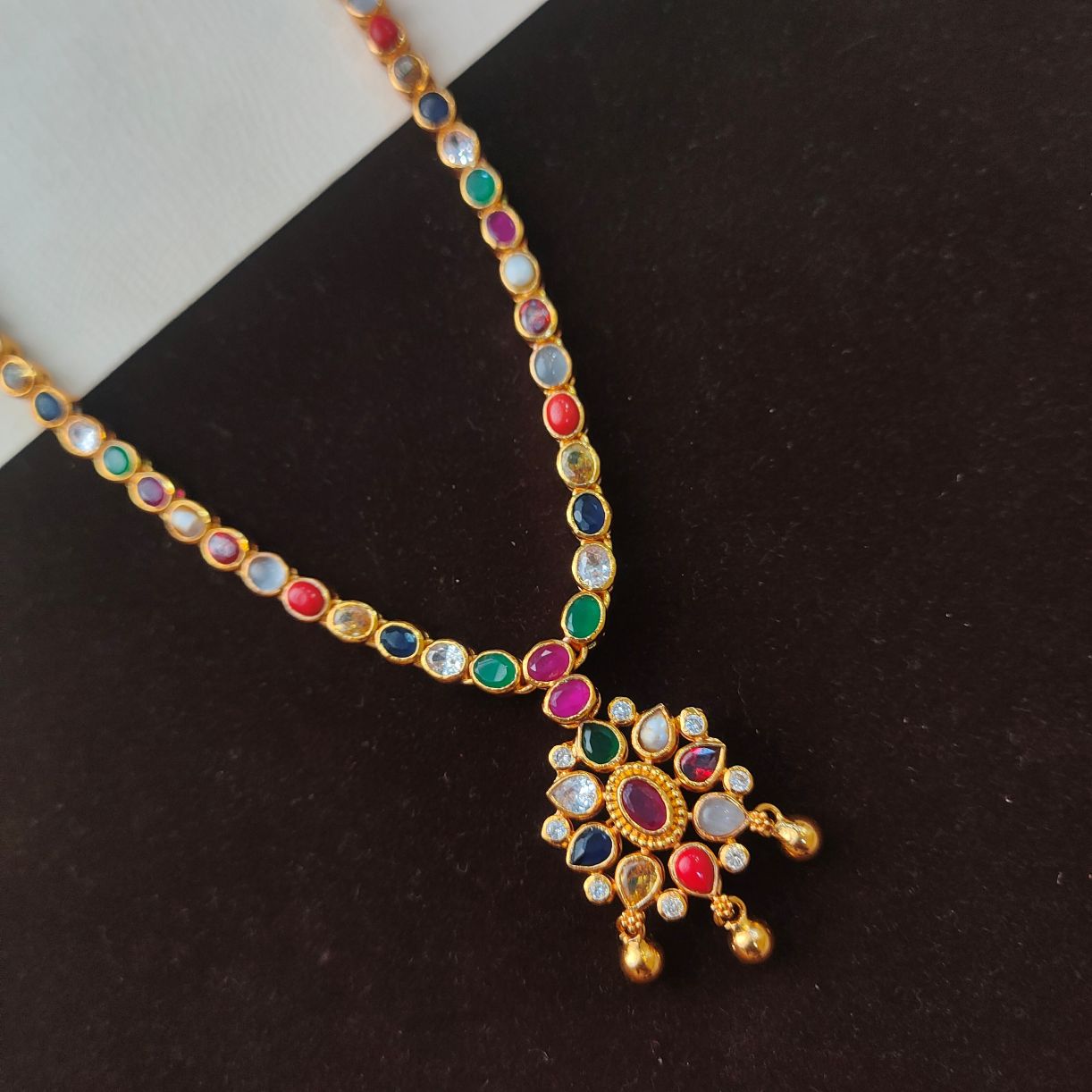 925 Silver Gold Plated  Dual Necklace -0512