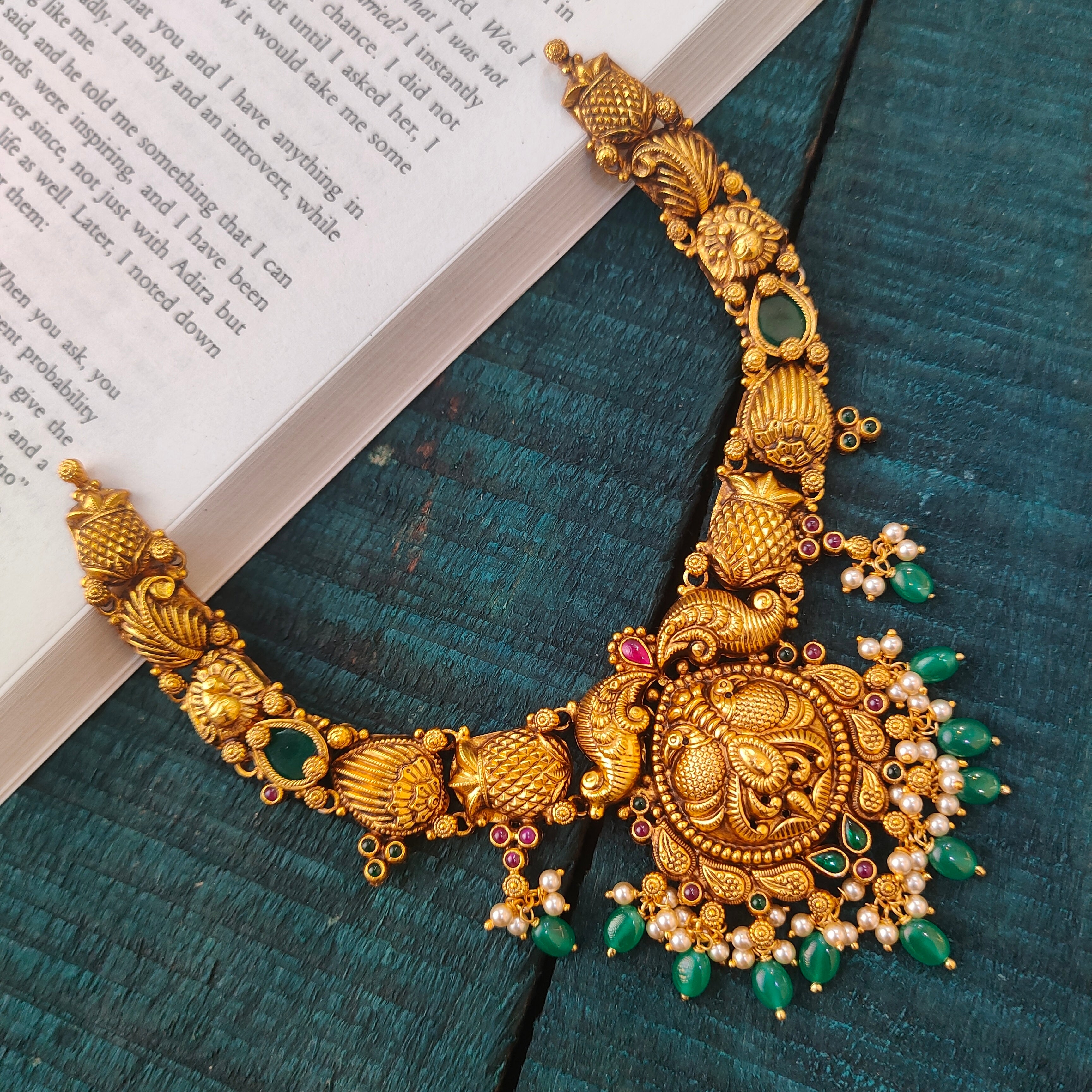 925 Silver Antique Nakshi Necklace -0557