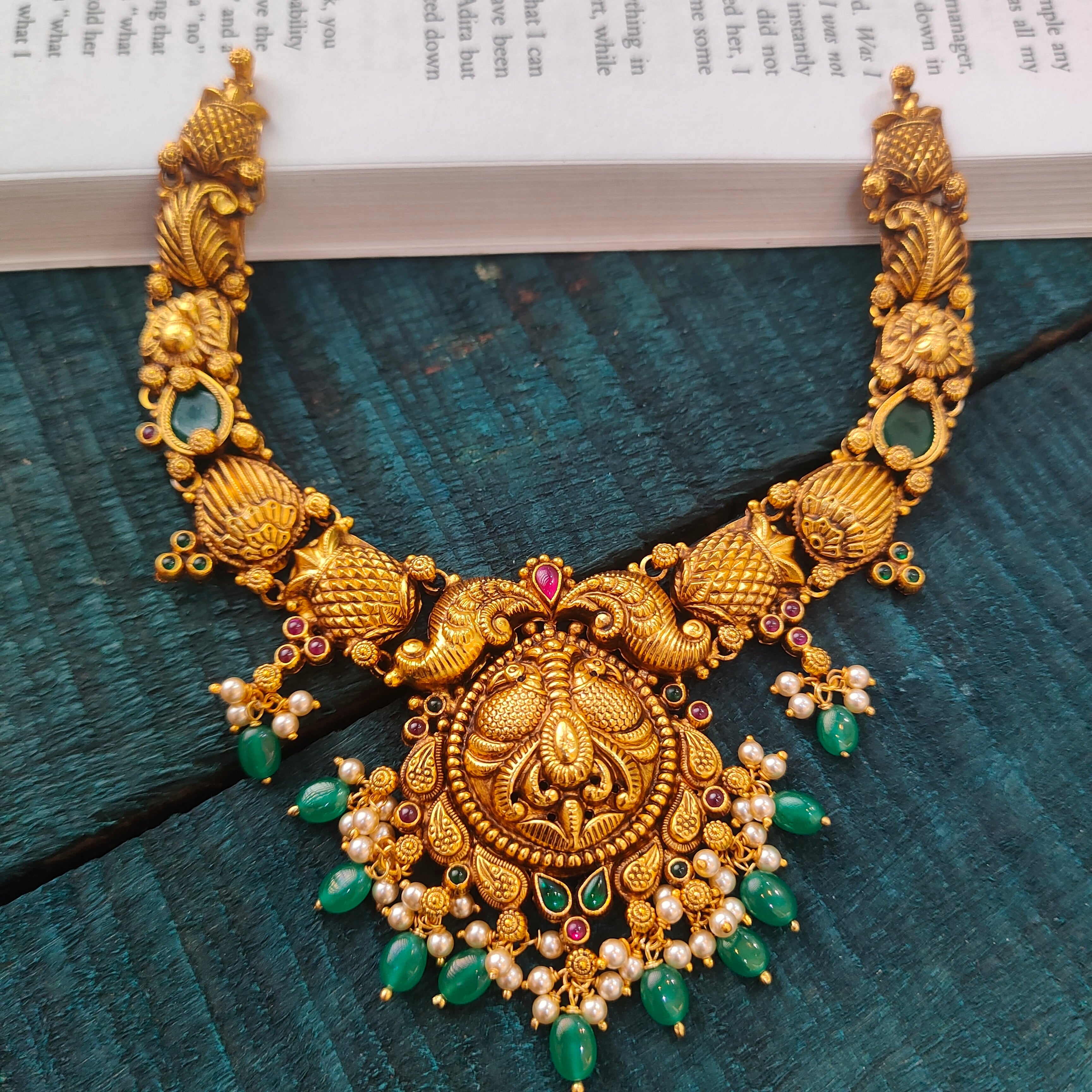 925 Silver Antique Nakshi Necklace -0557