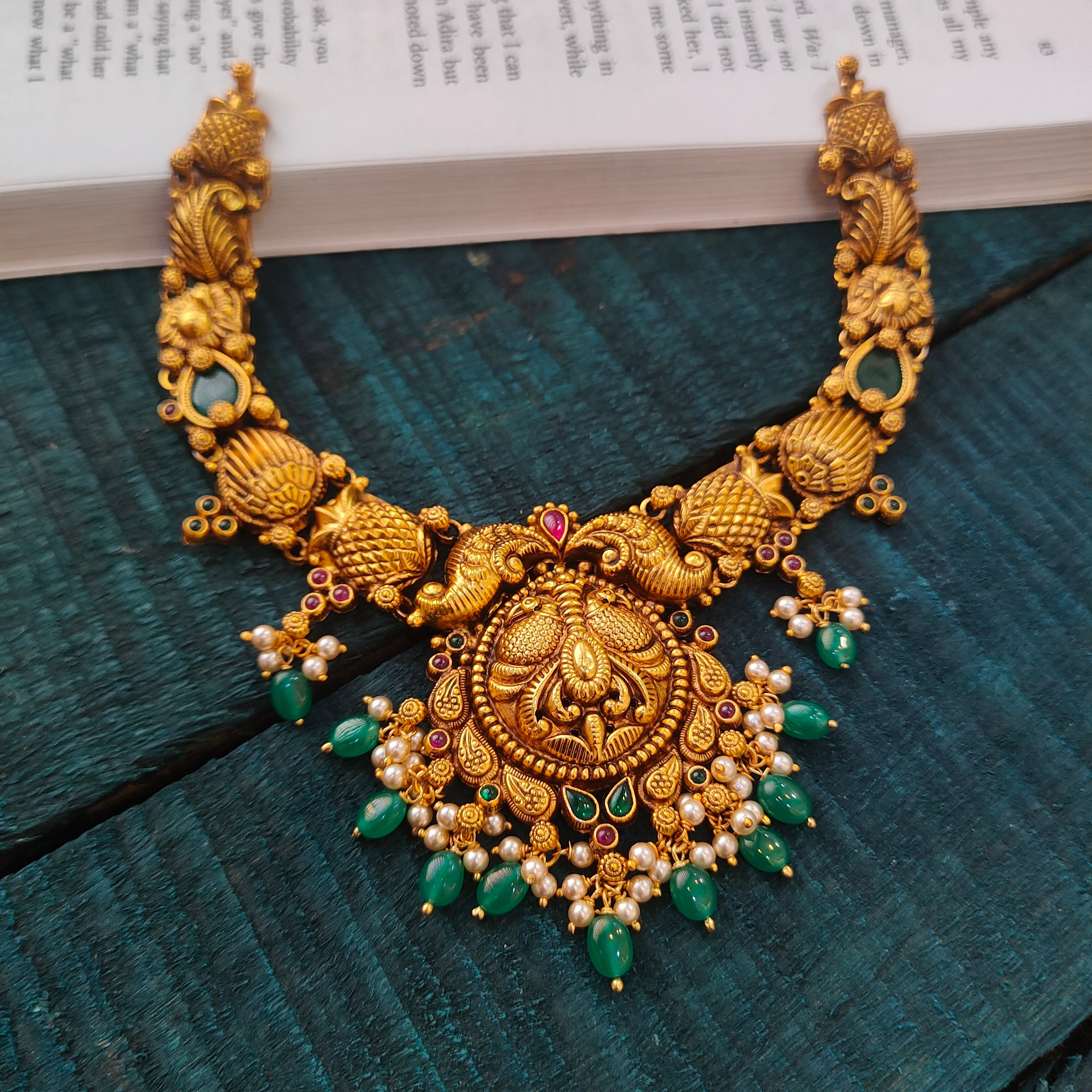 925 Silver Antique Nakshi Necklace -0557