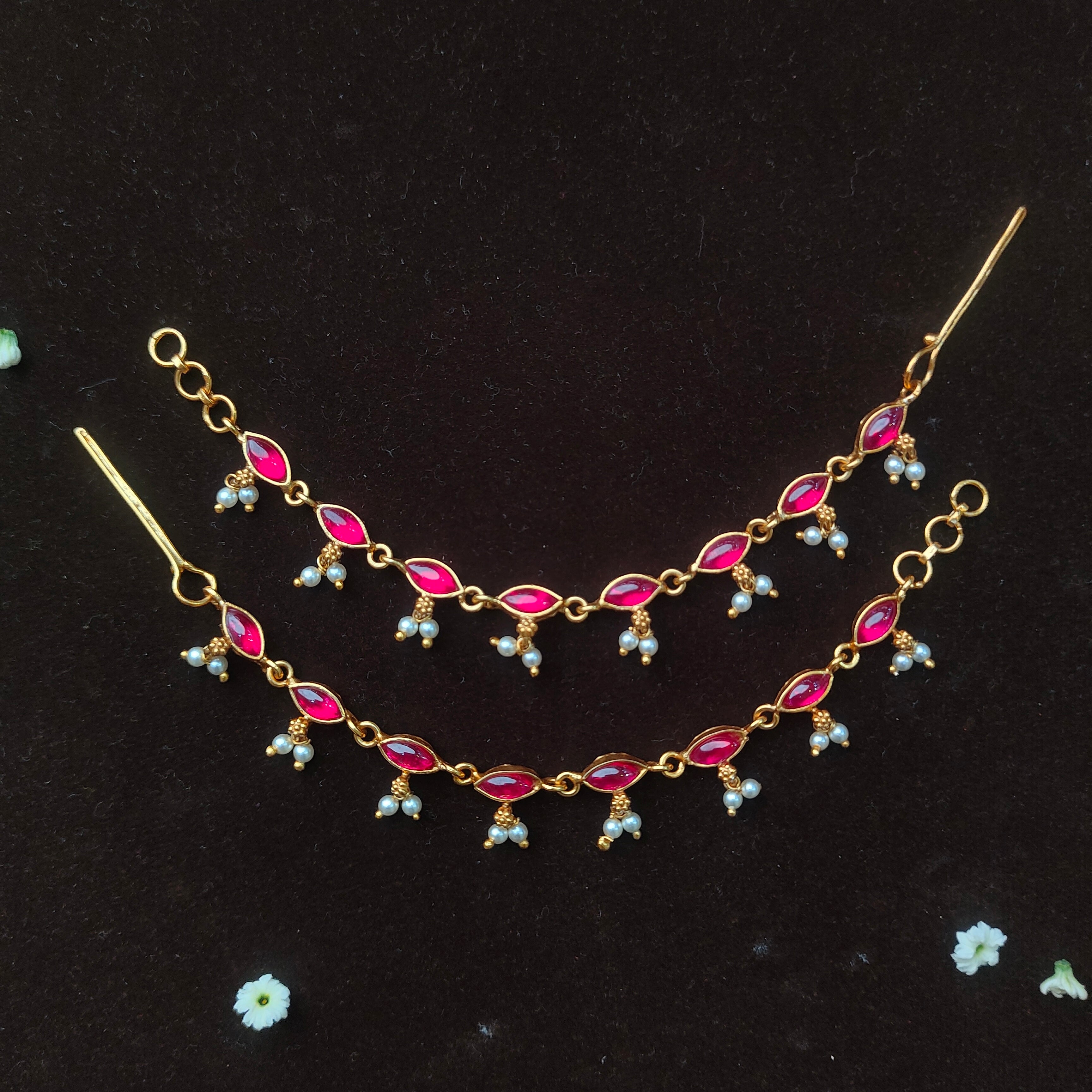 Kanmani Silver Earchain  - 002