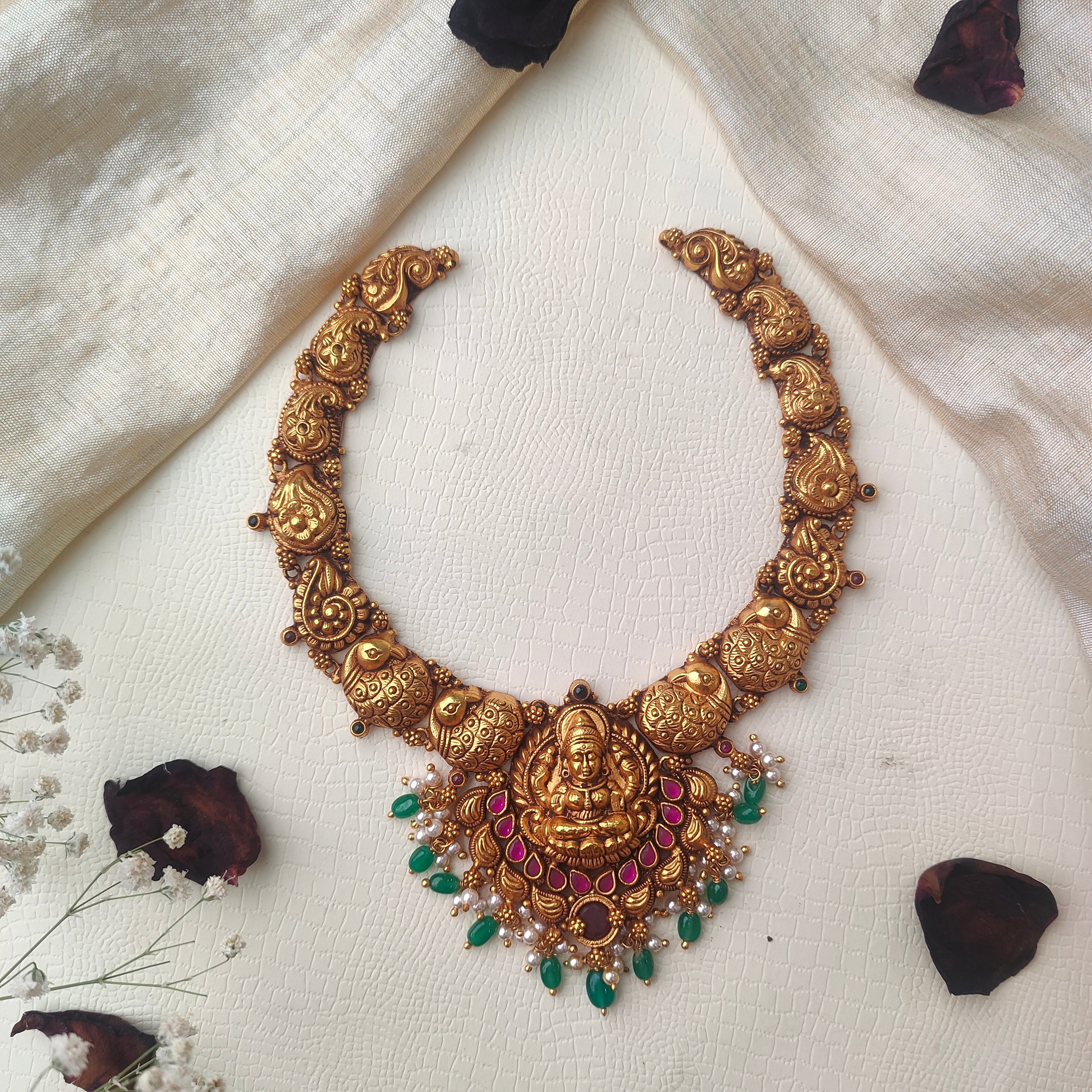 Padma Silver Nakshi Necklace - 0015