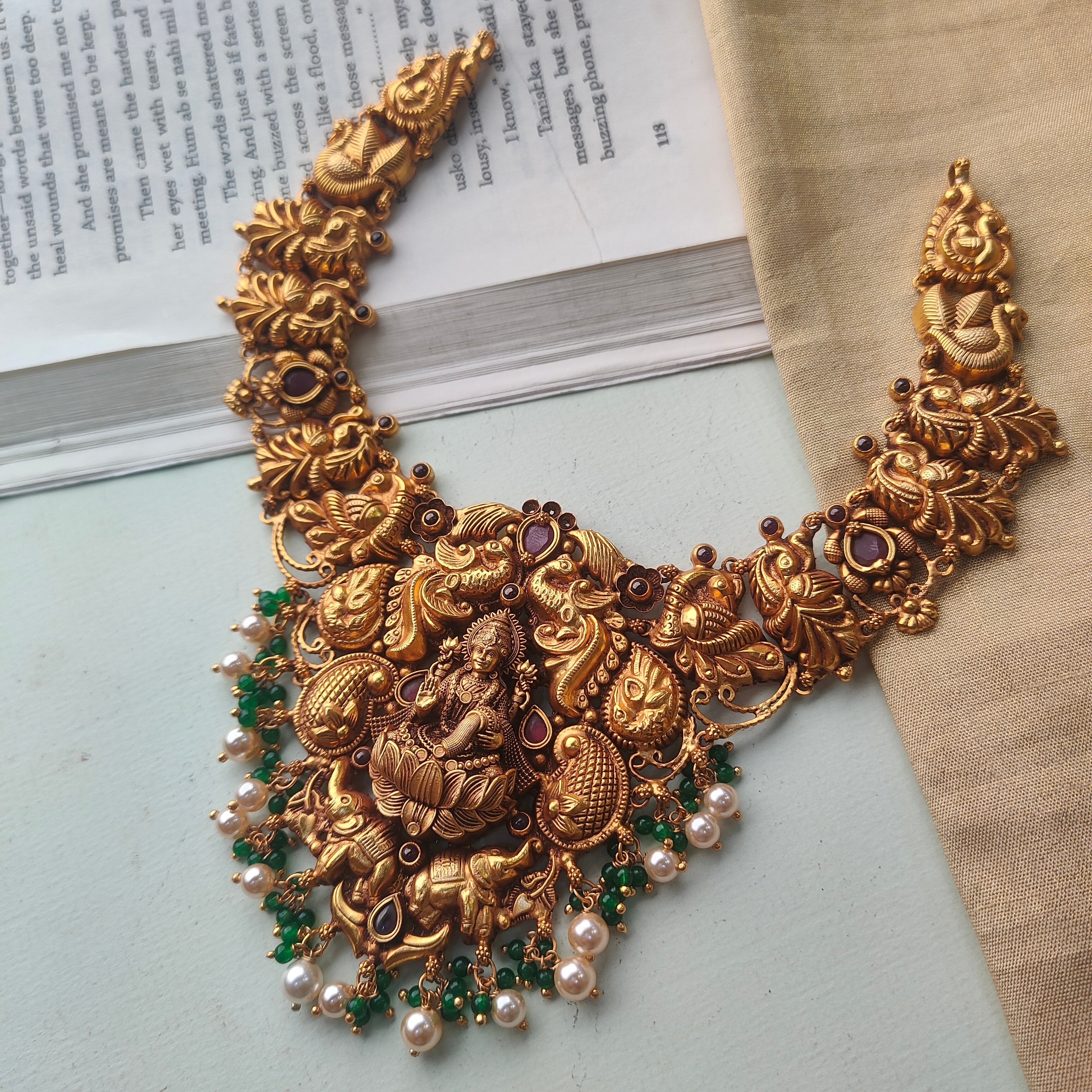 Samudra Silver Nakshi Necklace - 0035