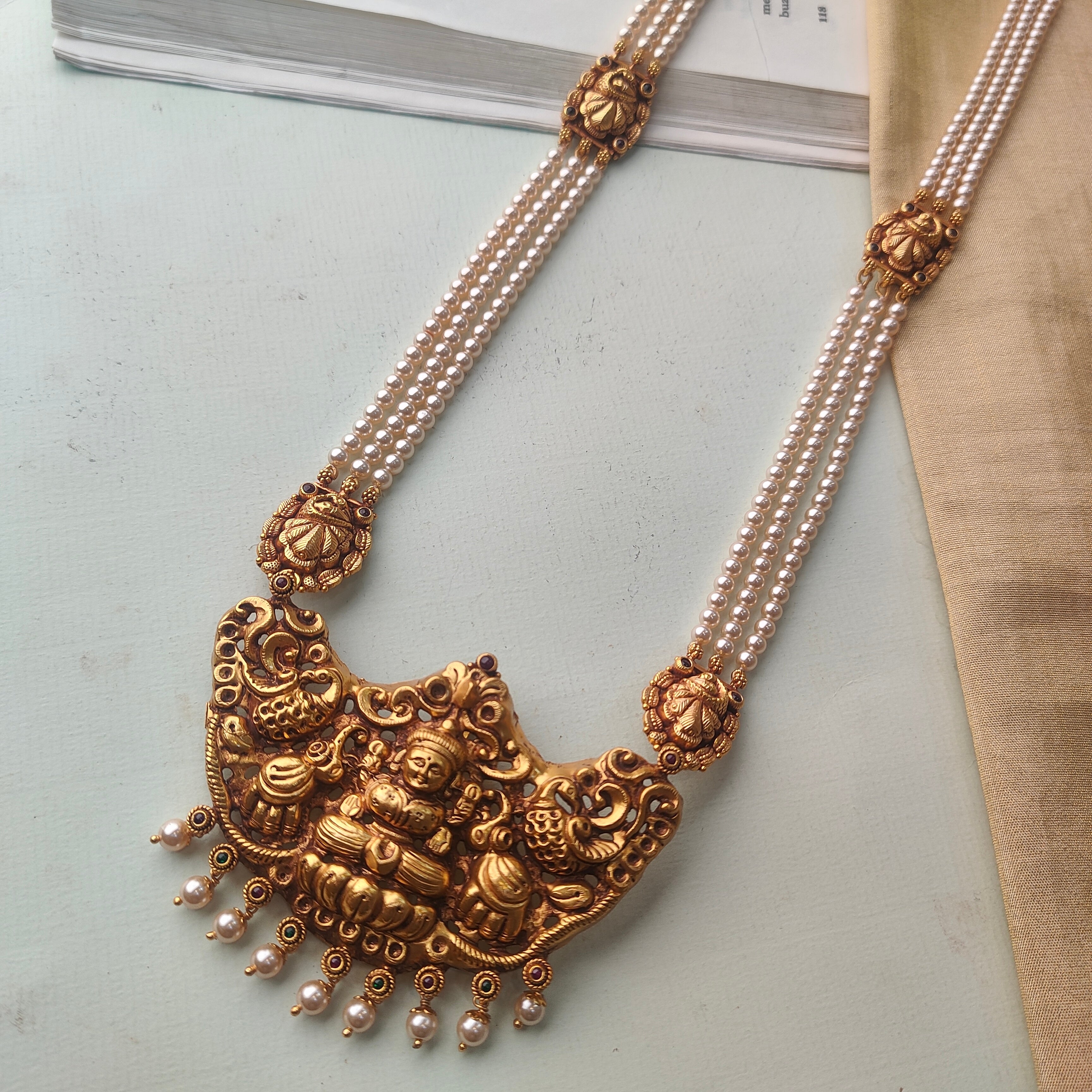 Padmalaya Pearl Silver Haram  - 0039