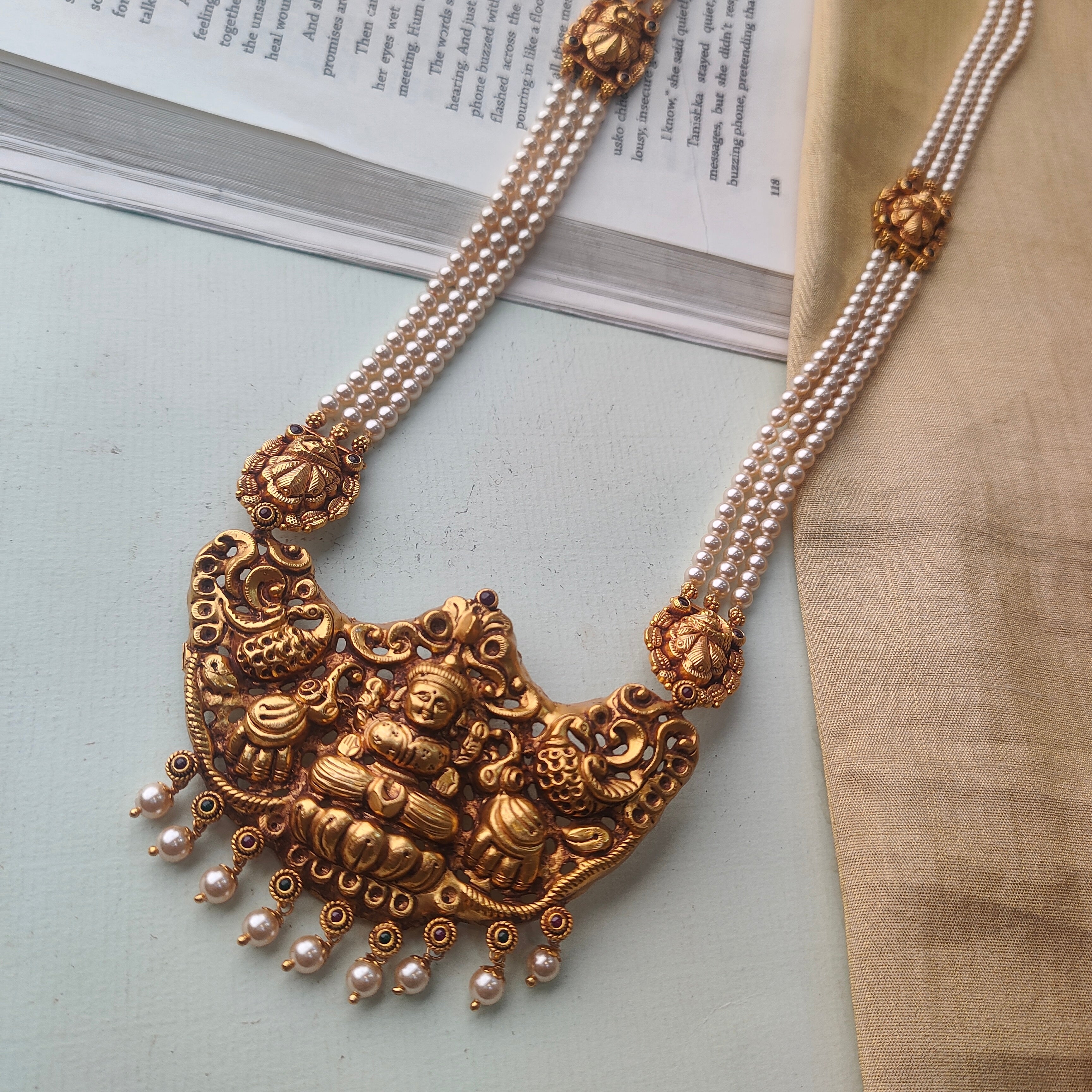 Padmalaya Pearl Silver Haram  - 0039