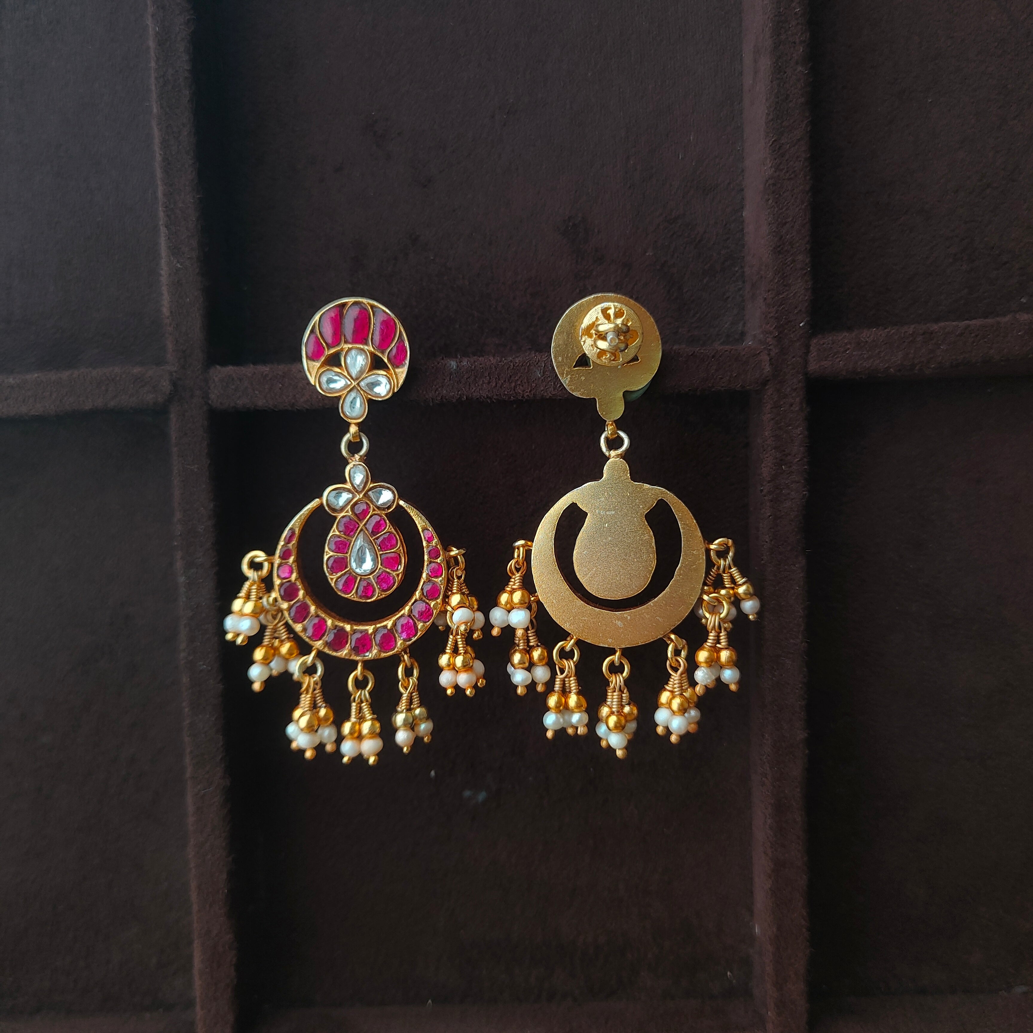 Gold Plated Kundan Earring - 0048
