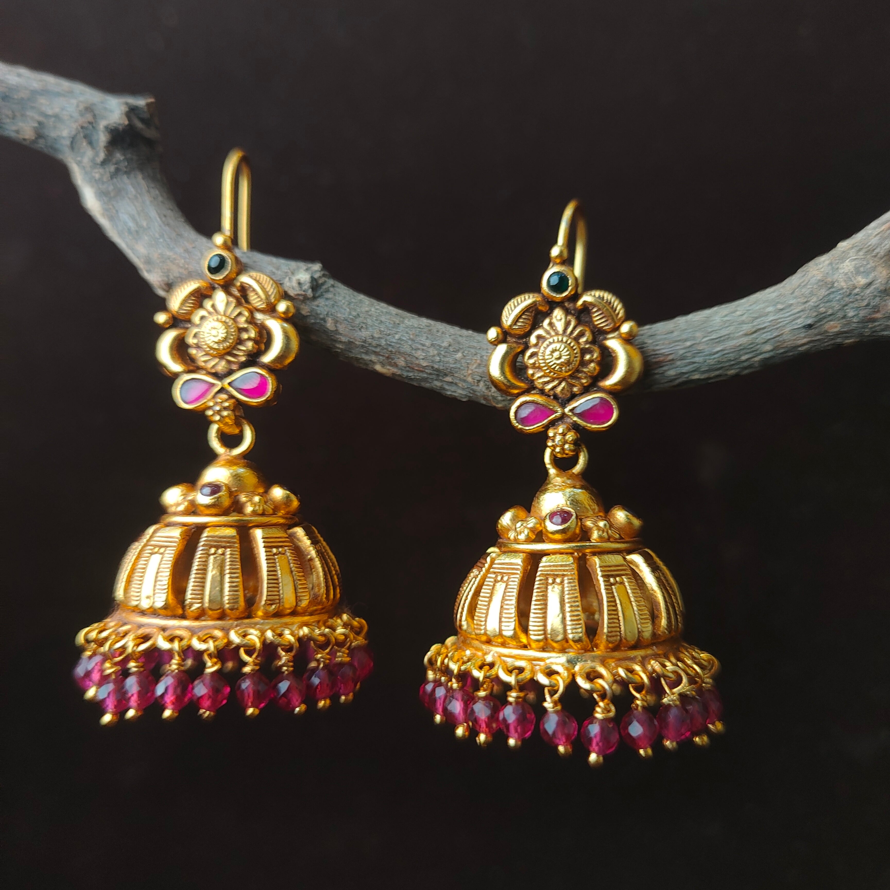 Rani Silver Hook Jhumka - 0062