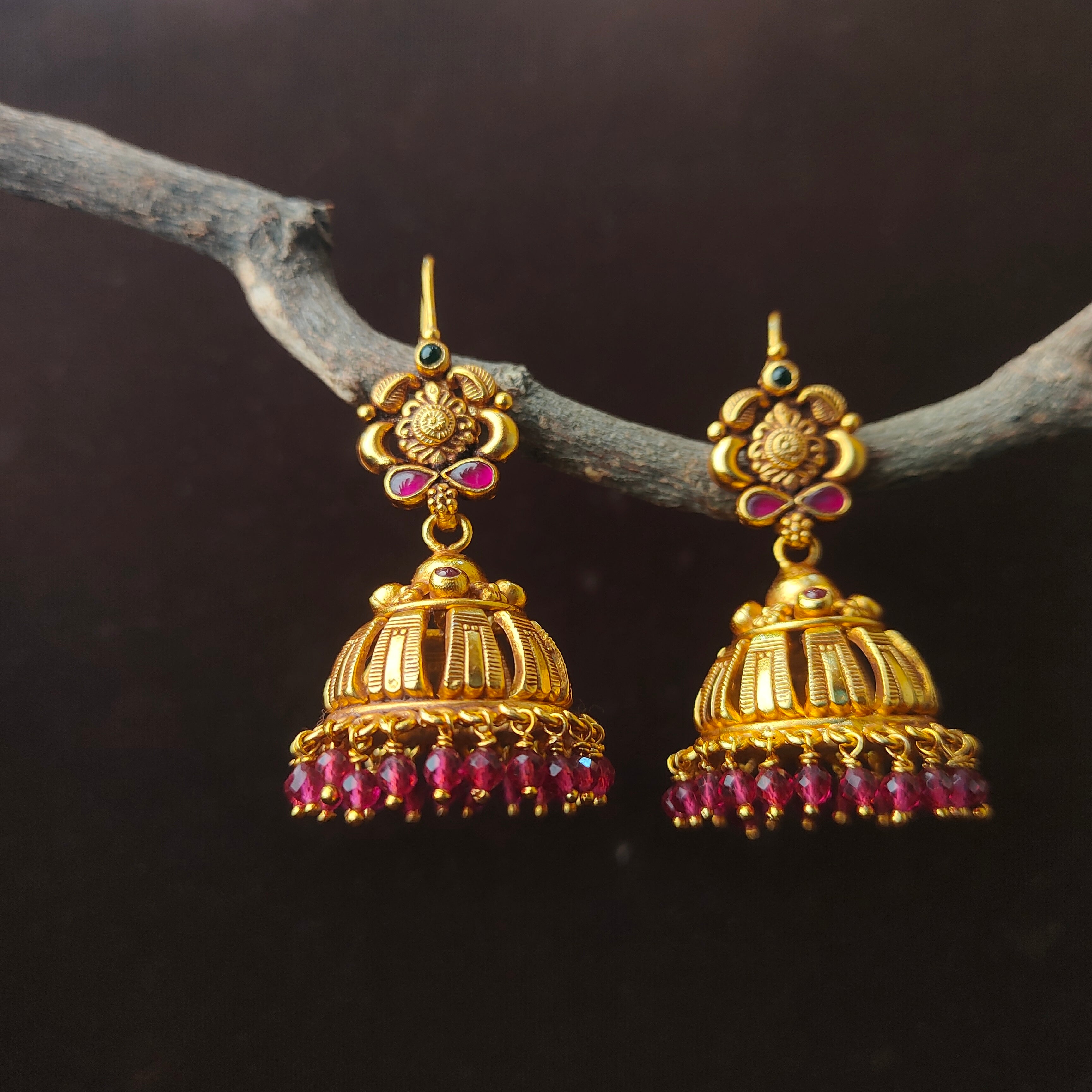 Rani Silver Hook Jhumka - 0062