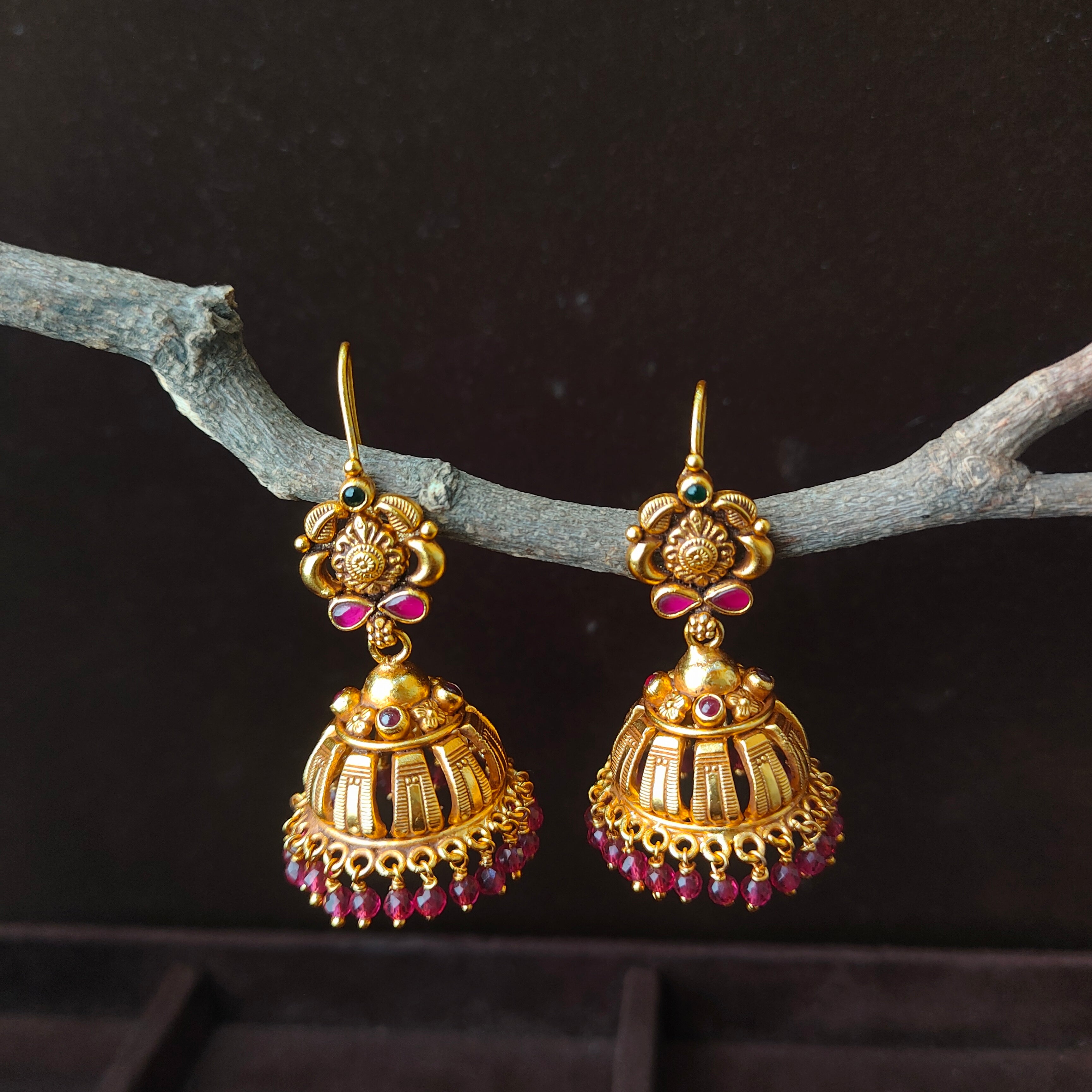 Rani Silver Hook Jhumka - 0062