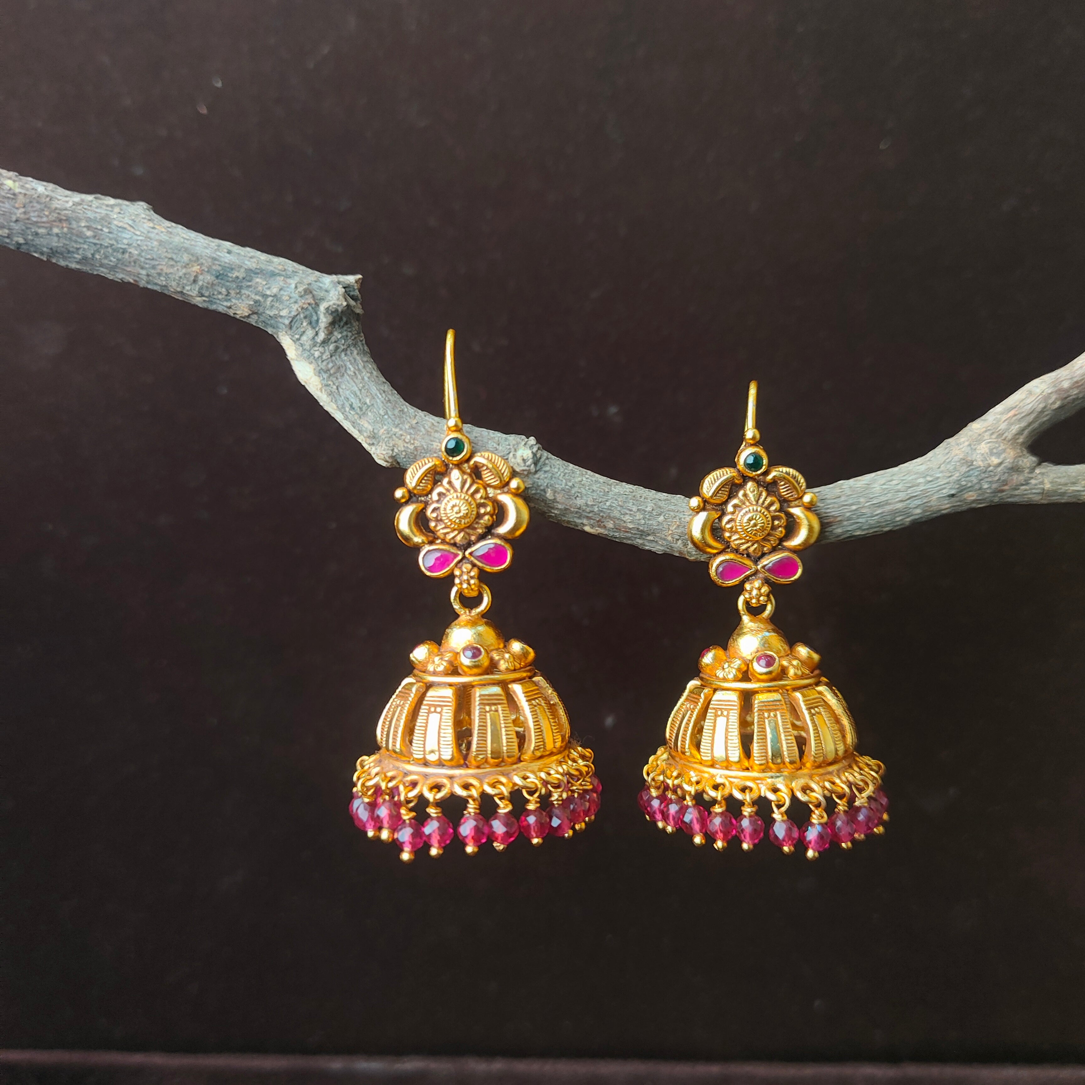 Rani Silver Hook Jhumka - 0062