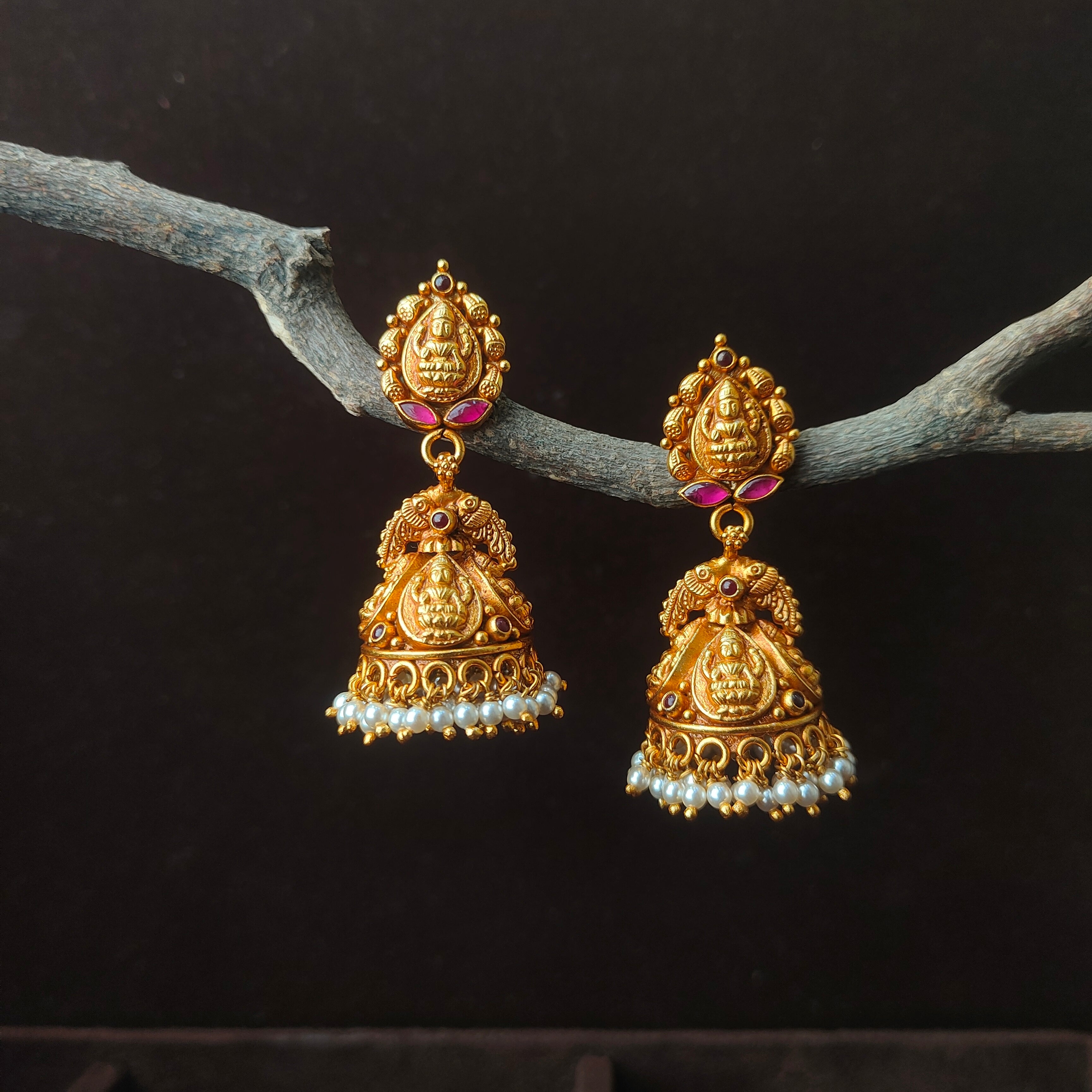Maheshwari Silver Nakshi Jhumka - 0060