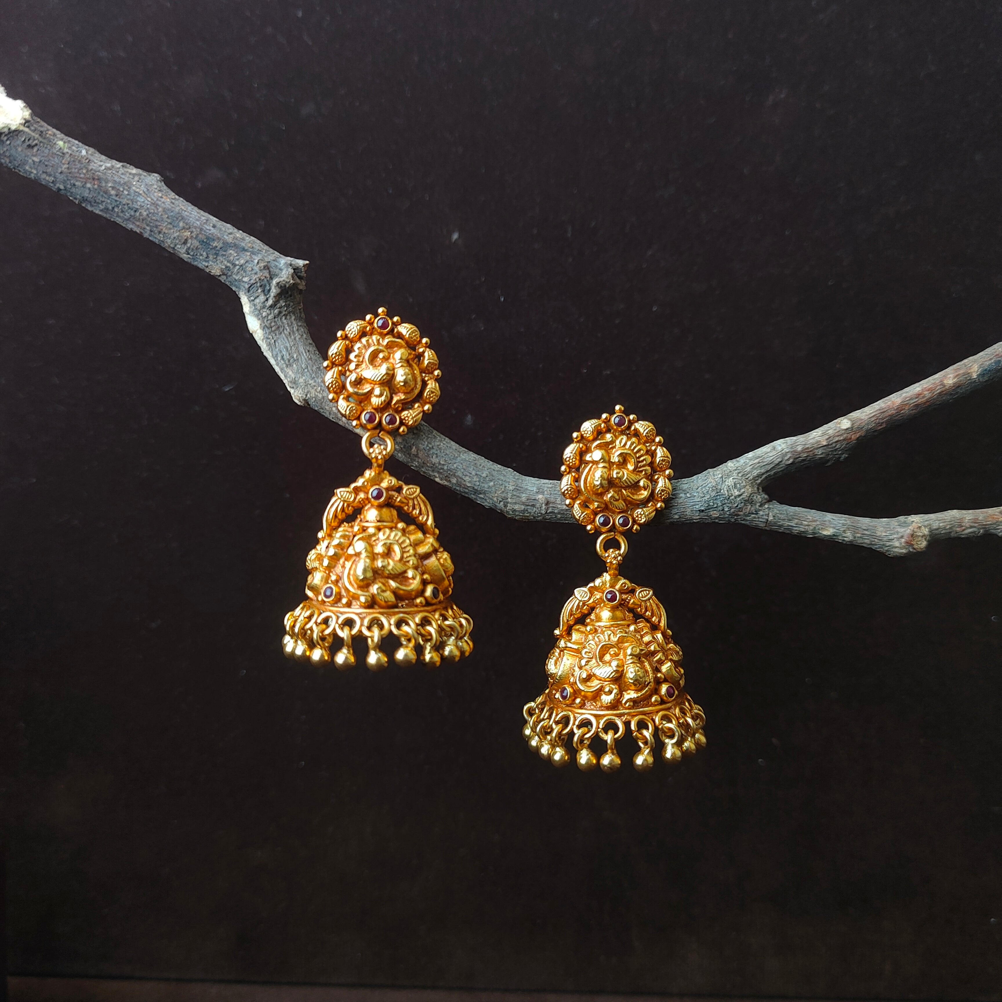 Statement Nakshi Silver Jhumka - 0058