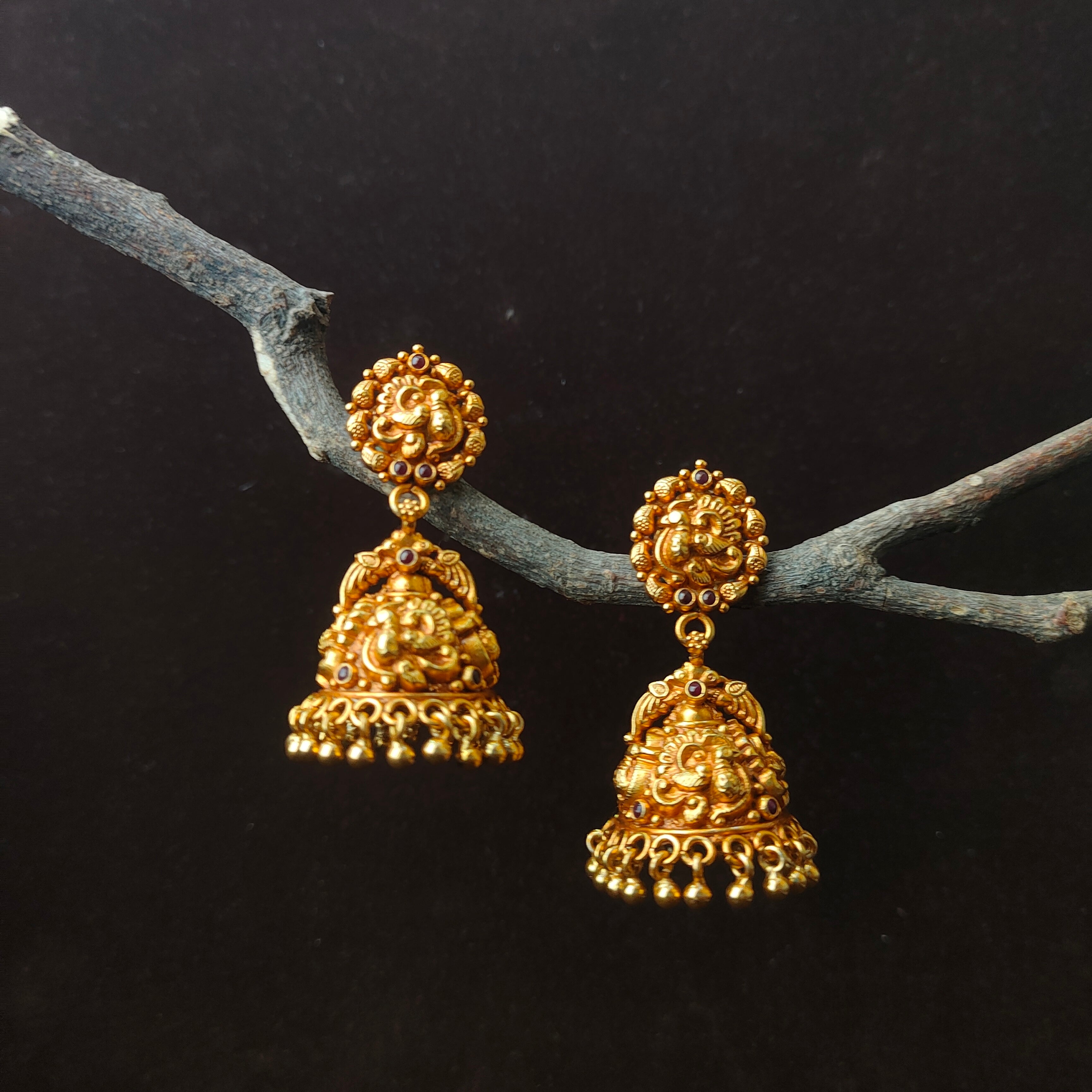 Statement Nakshi Silver Jhumka - 0058