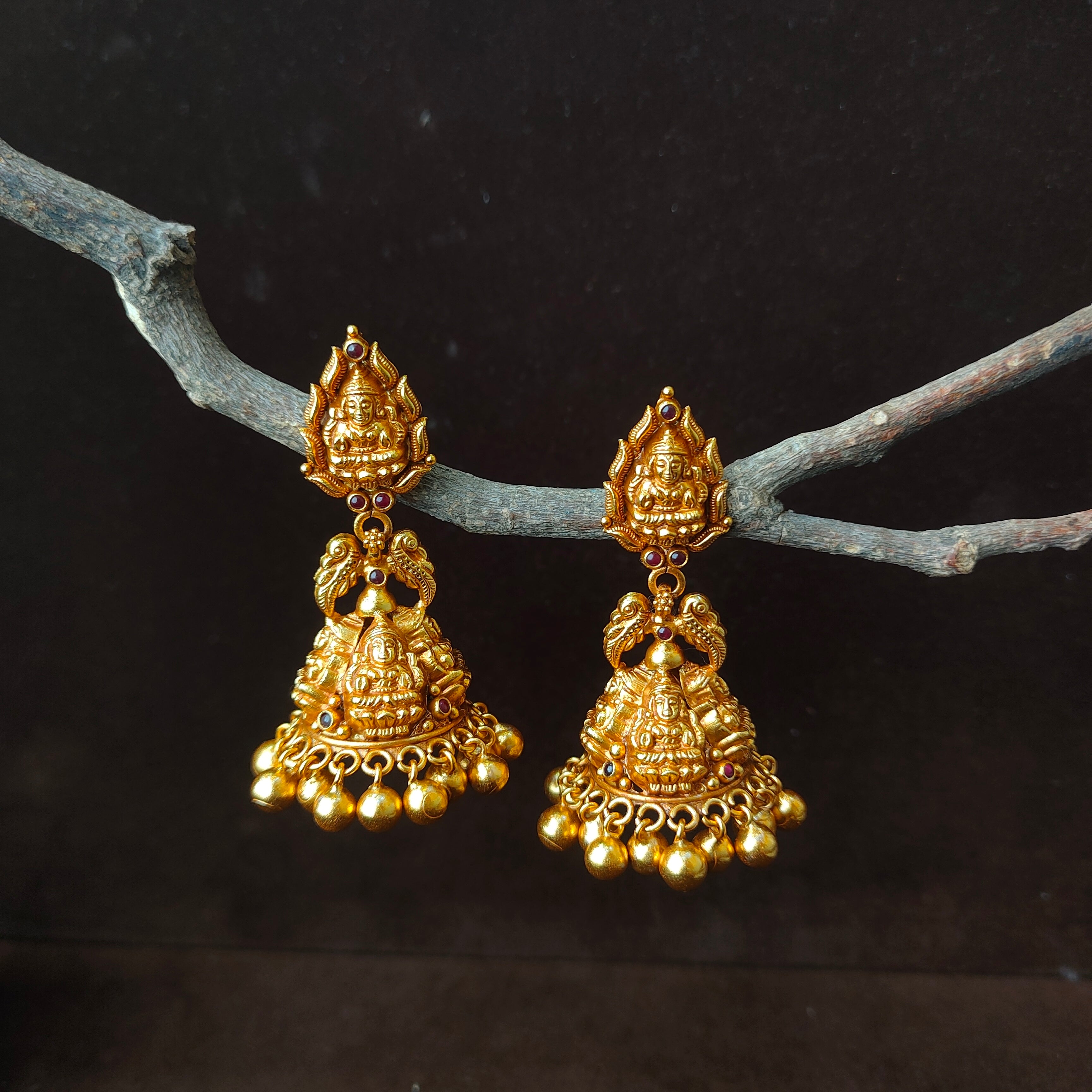 Kushboo Nakshi Silver Jhumka - 0059