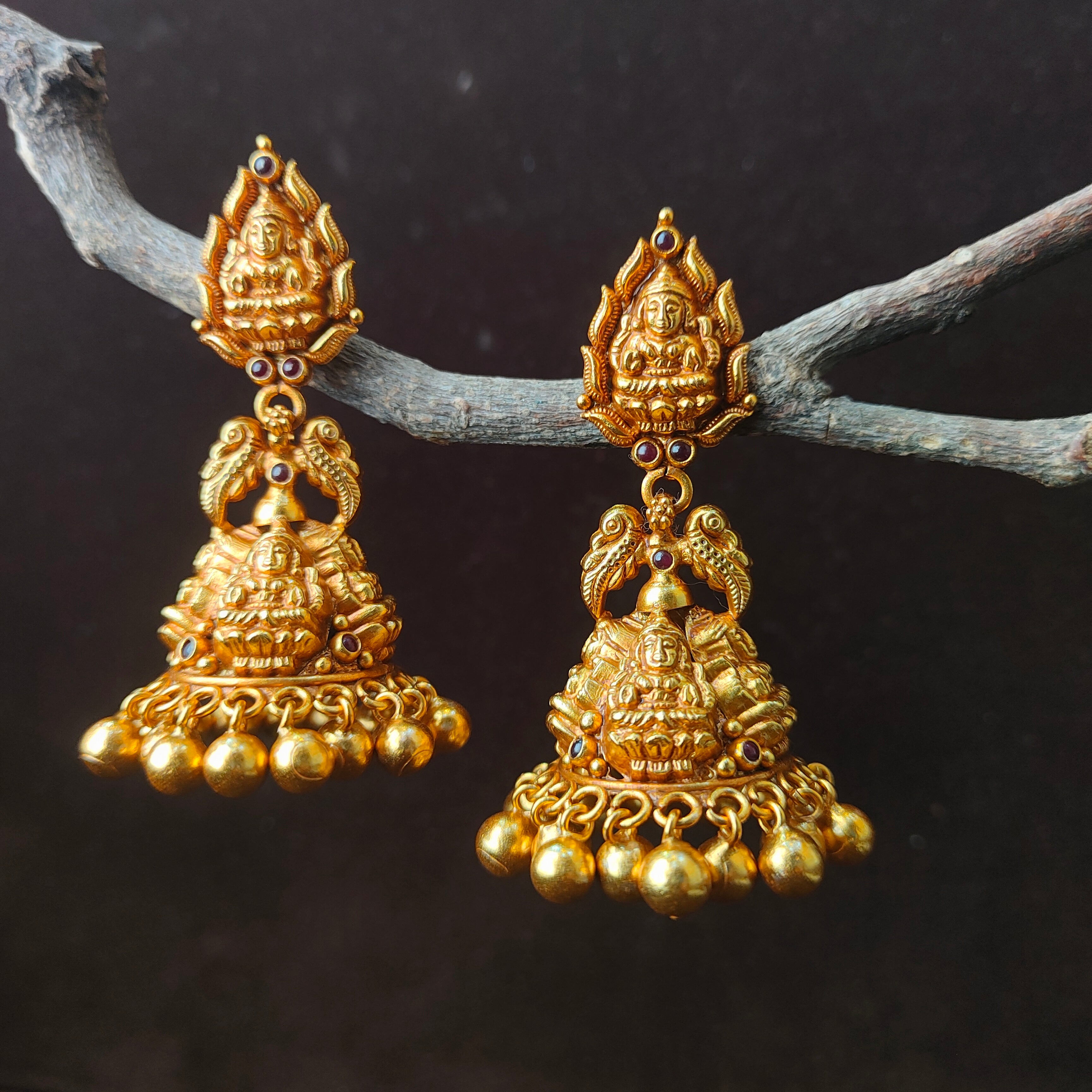 Kushboo Nakshi Silver Jhumka - 0059