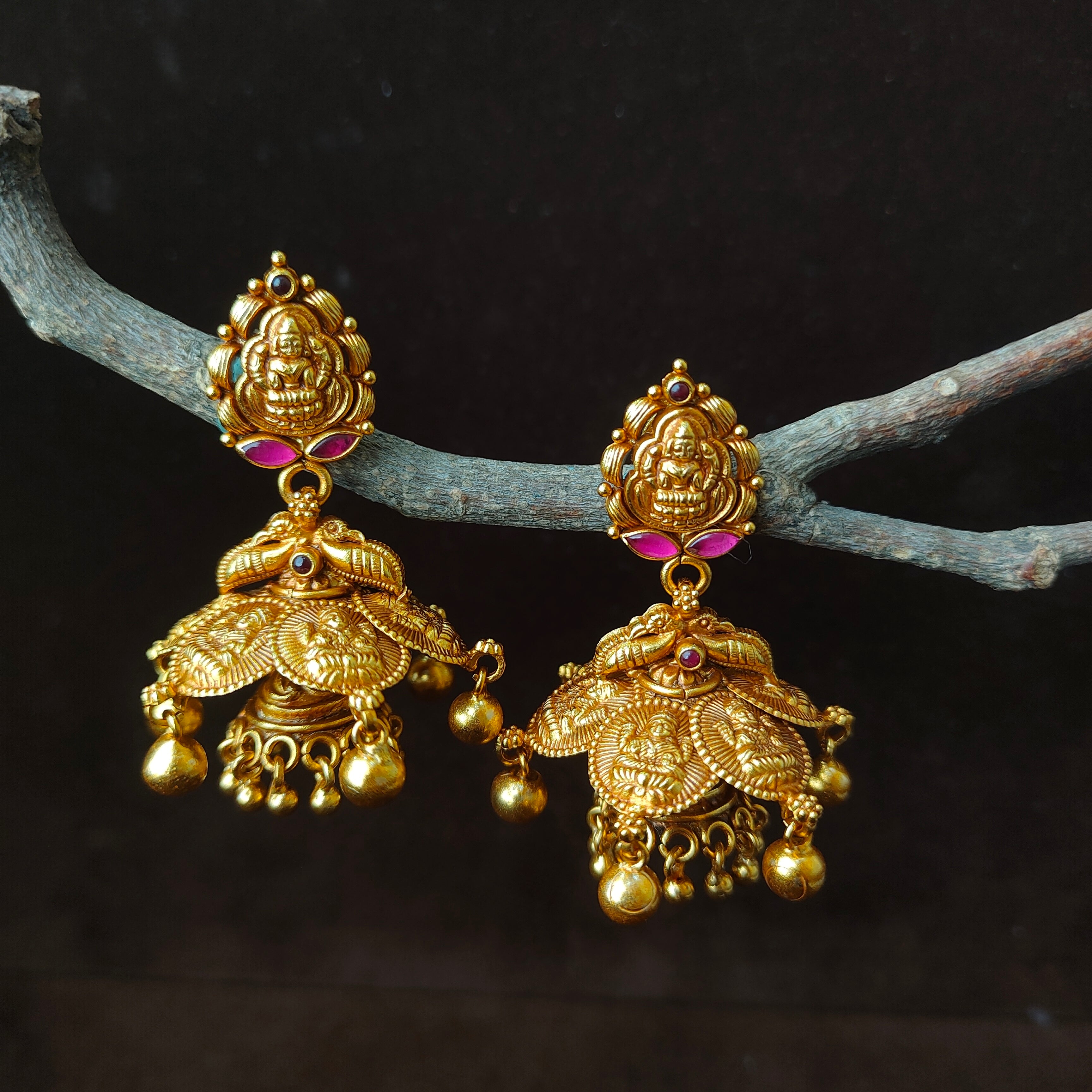 Maha 2 Layer Silver jhumka - 0063