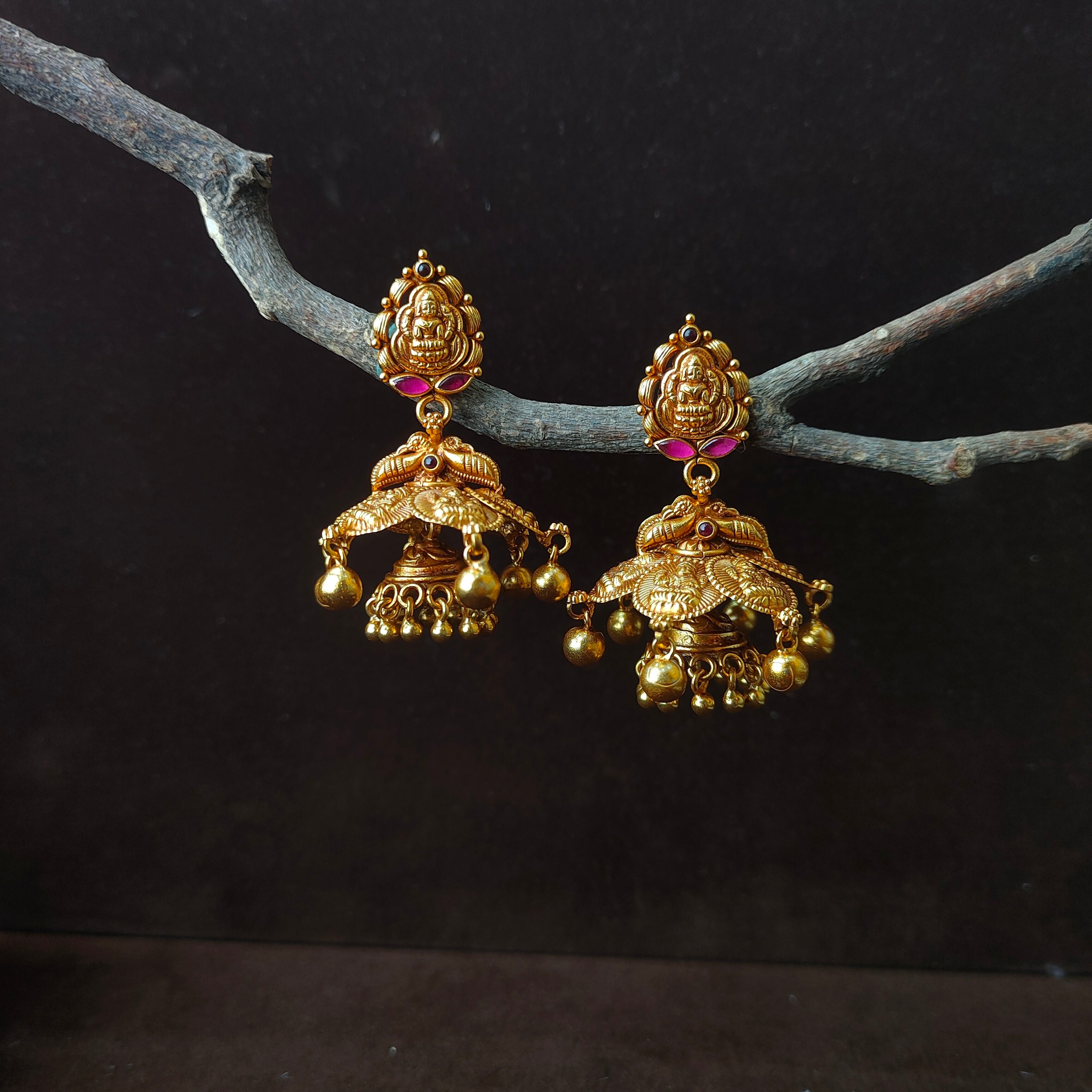 Maha 2 Layer Silver jhumka - 0063