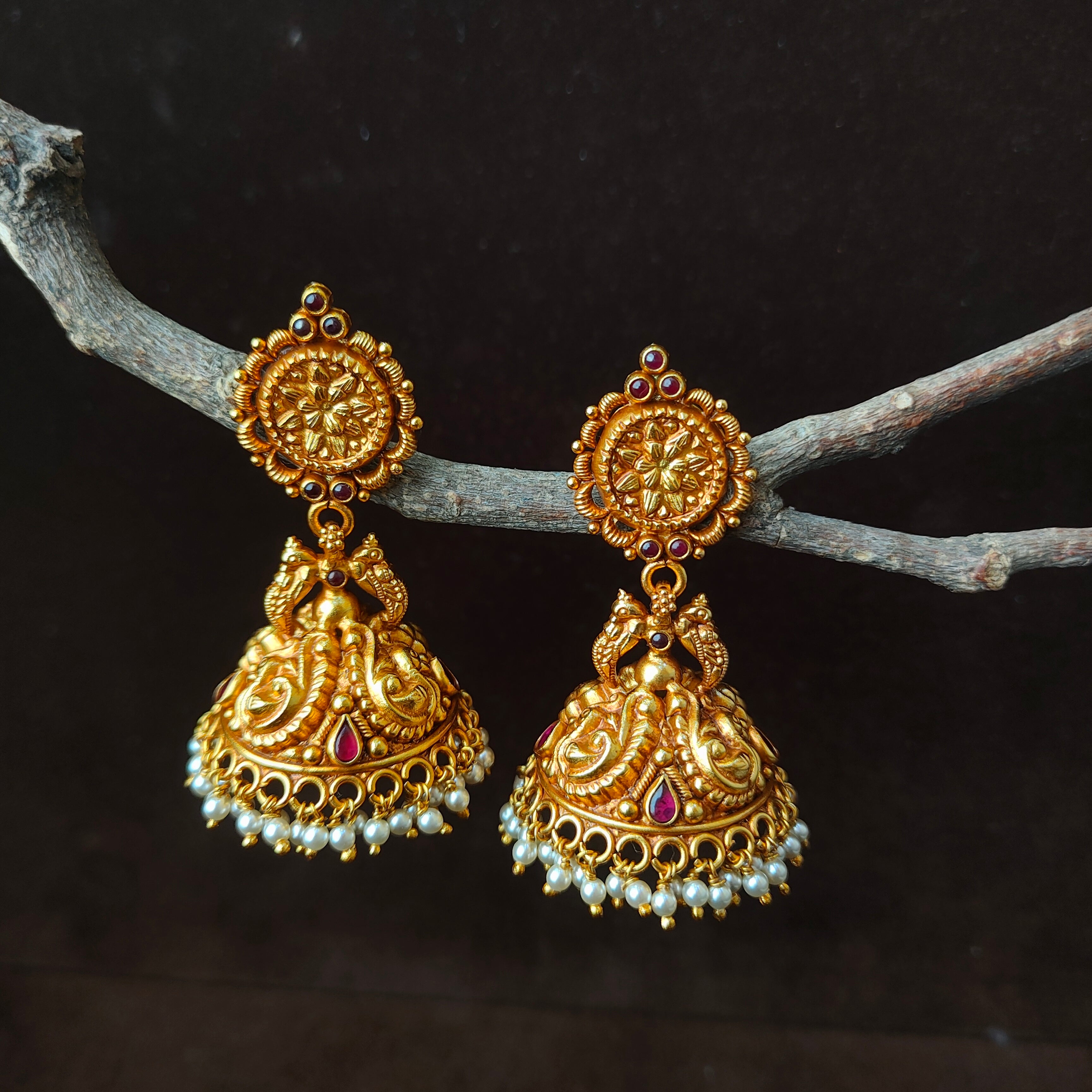 Silver Pavi Jhumka  - 0055