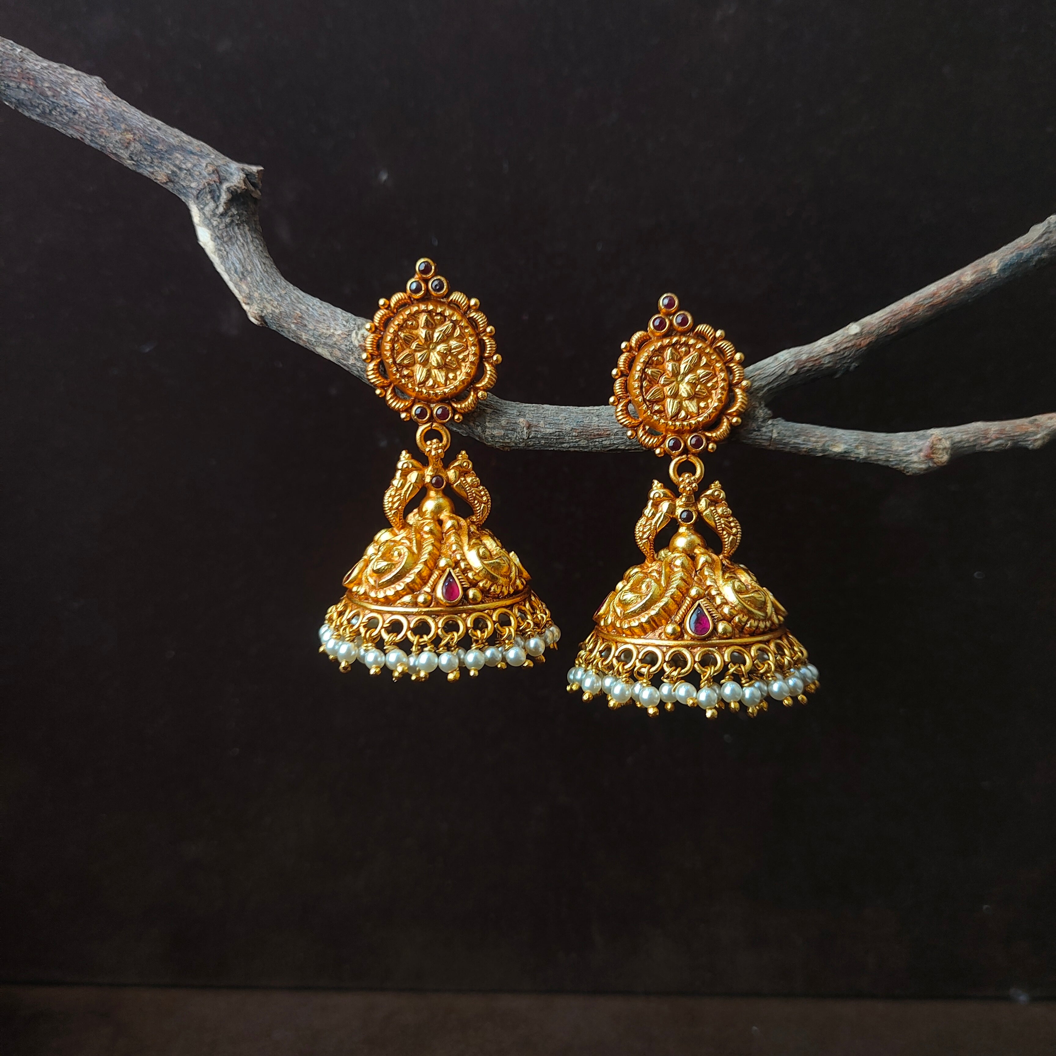 Silver Pavi Jhumka  - 0055