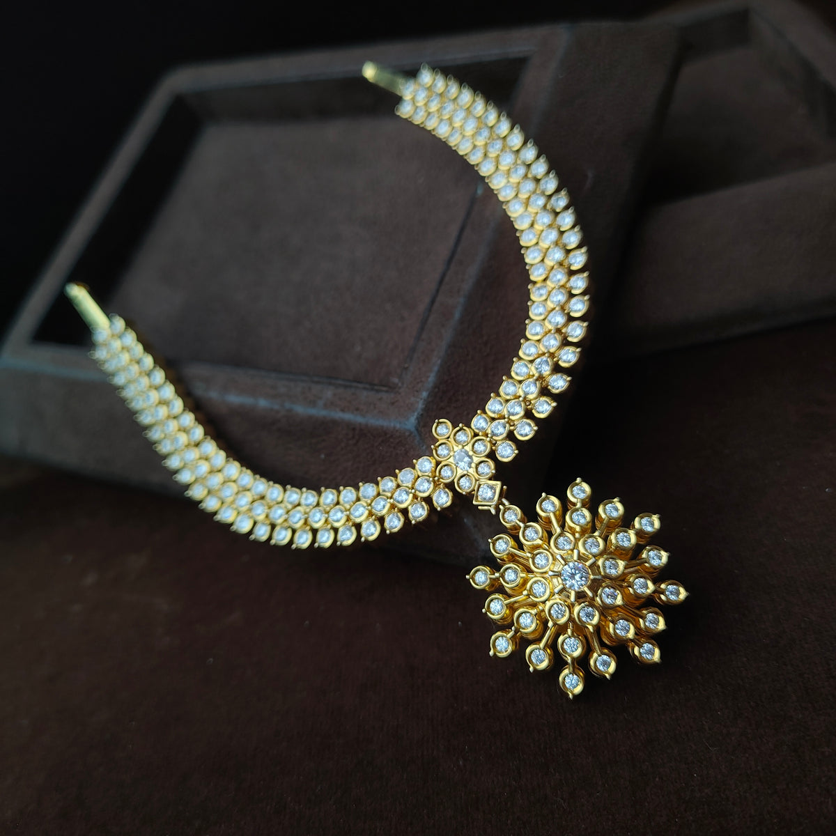 925 Silver Gold Plated  Dual Necklace -0563