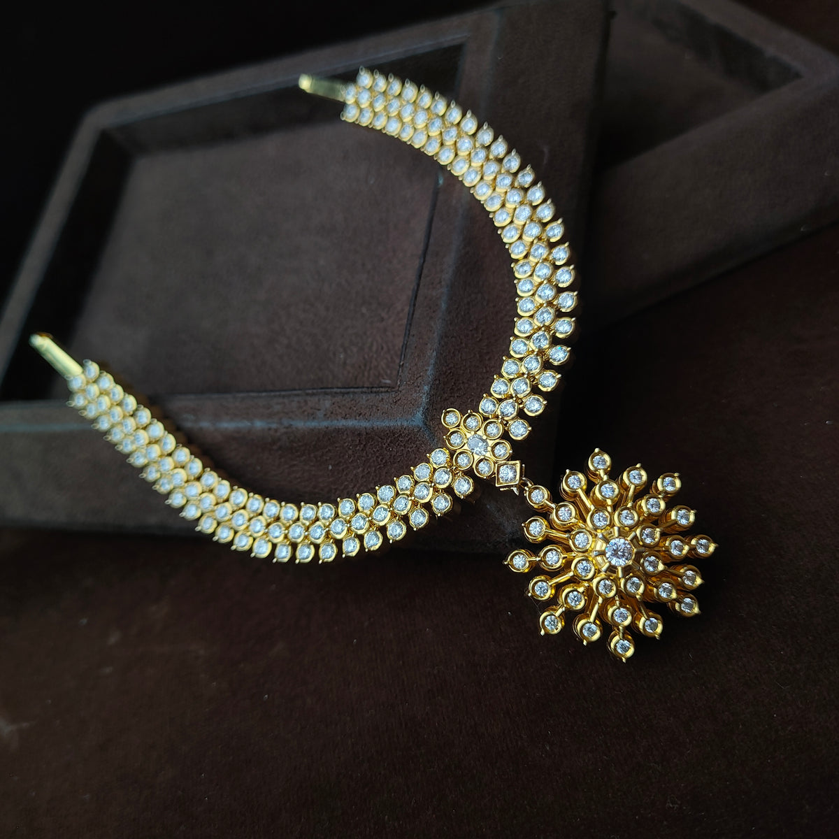 925 Silver Gold Plated  Dual Necklace -0563
