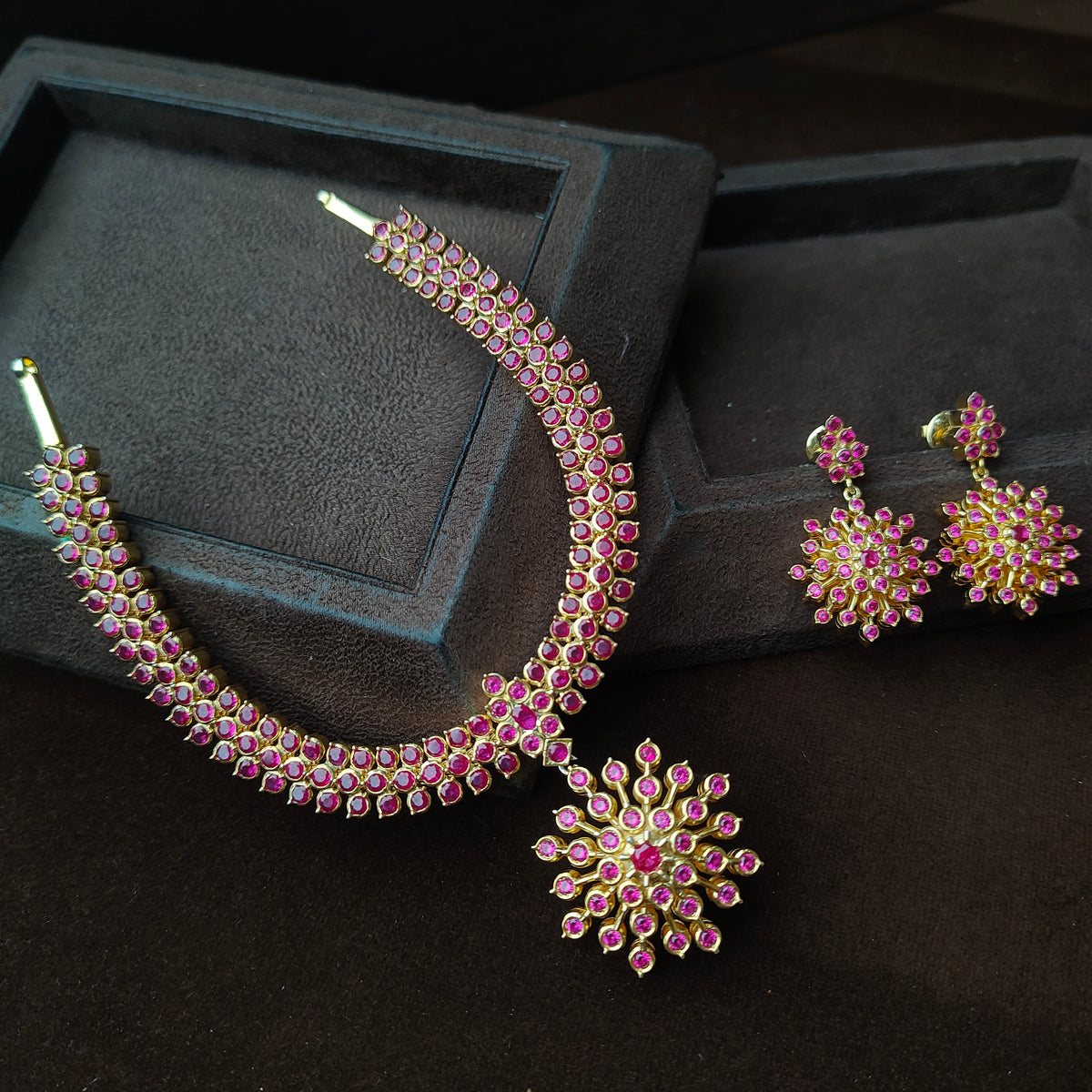 925 Silver Gold Plated  Dual Necklace -0563