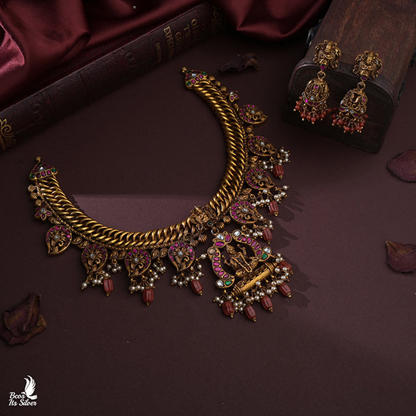 925 Silver Lakshmi Jalebi Necklace -0239