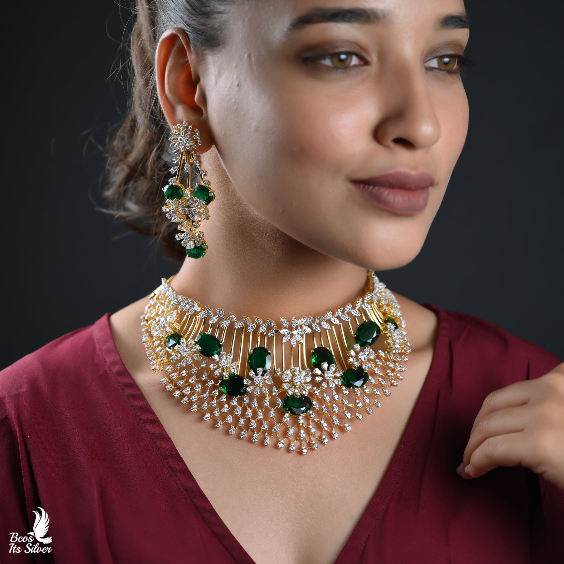 Gold Plated Diamond Look Necklace - 3962