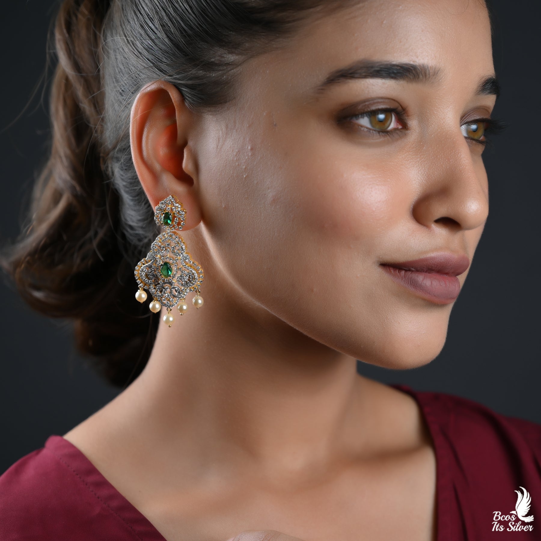 Gold Plated Diamond Look Earring - 3972