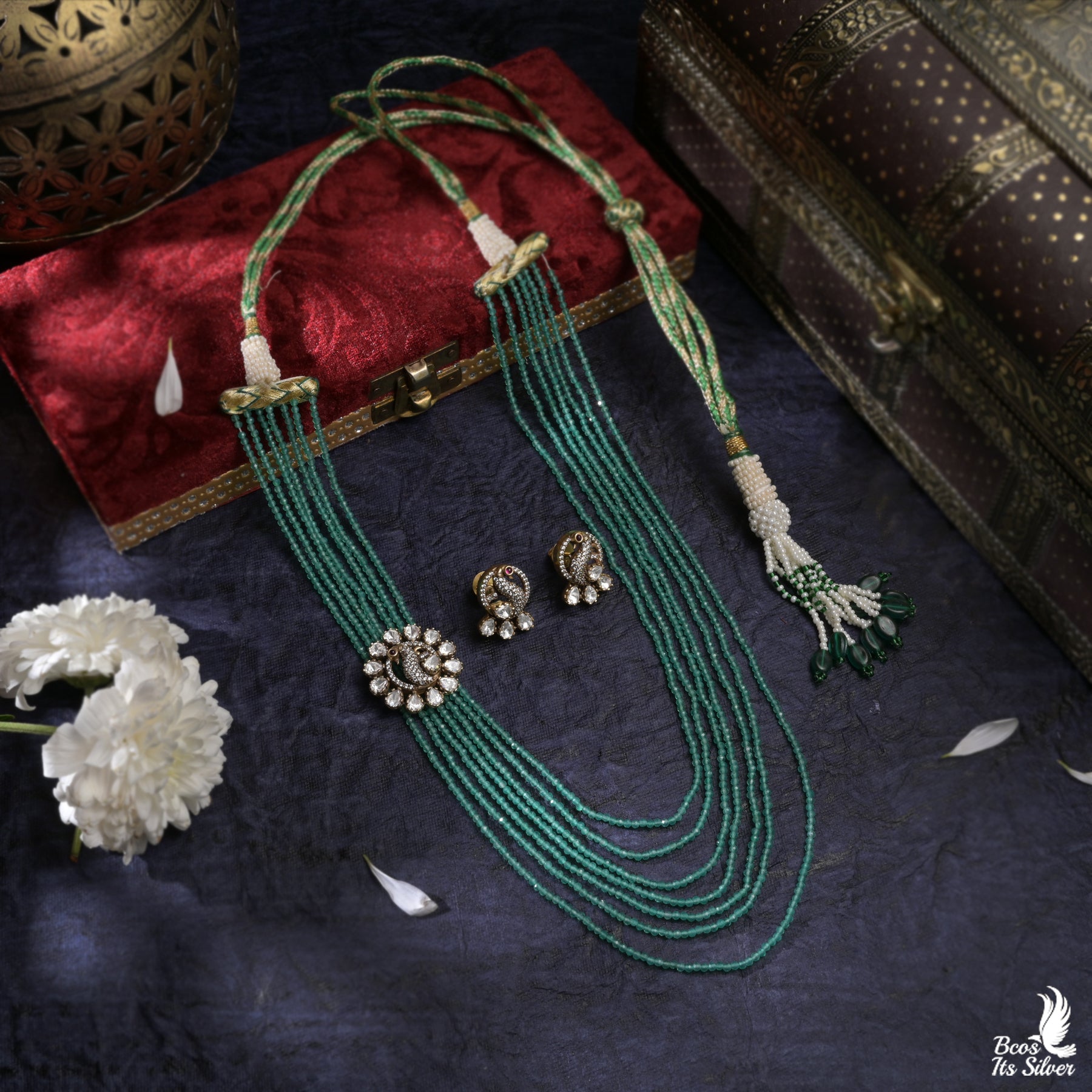 Victorian Beads Haram with Earrings - 5491