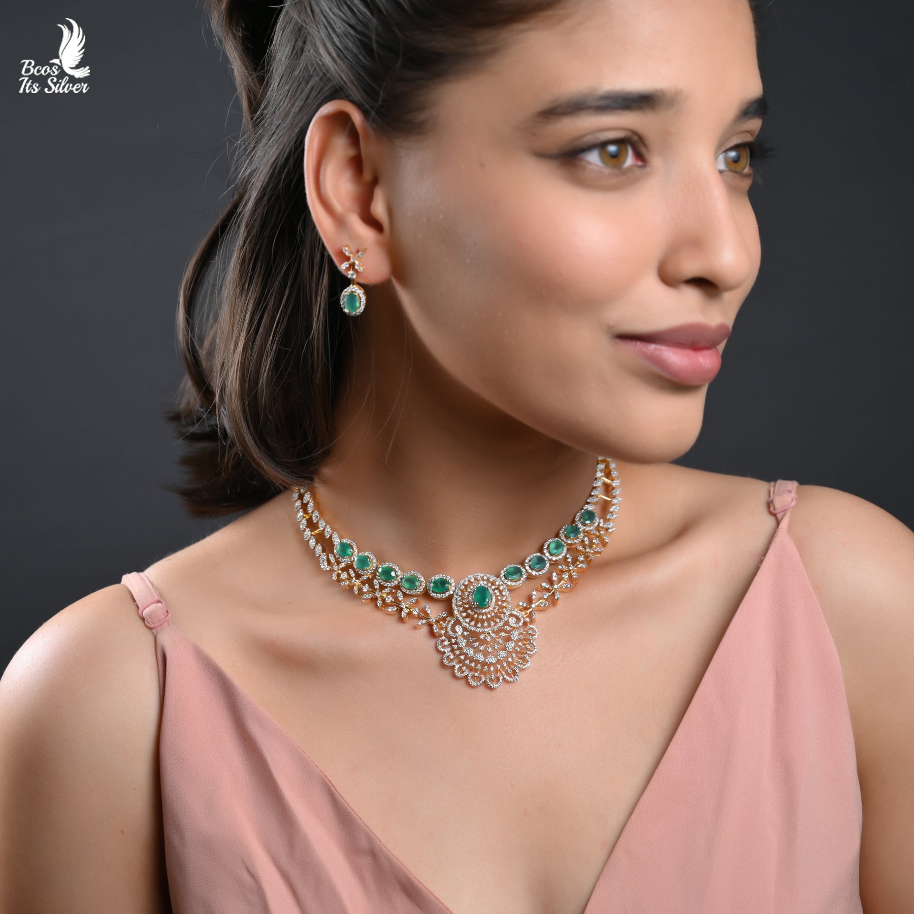 Theia Diamond Look Necklace - 5663