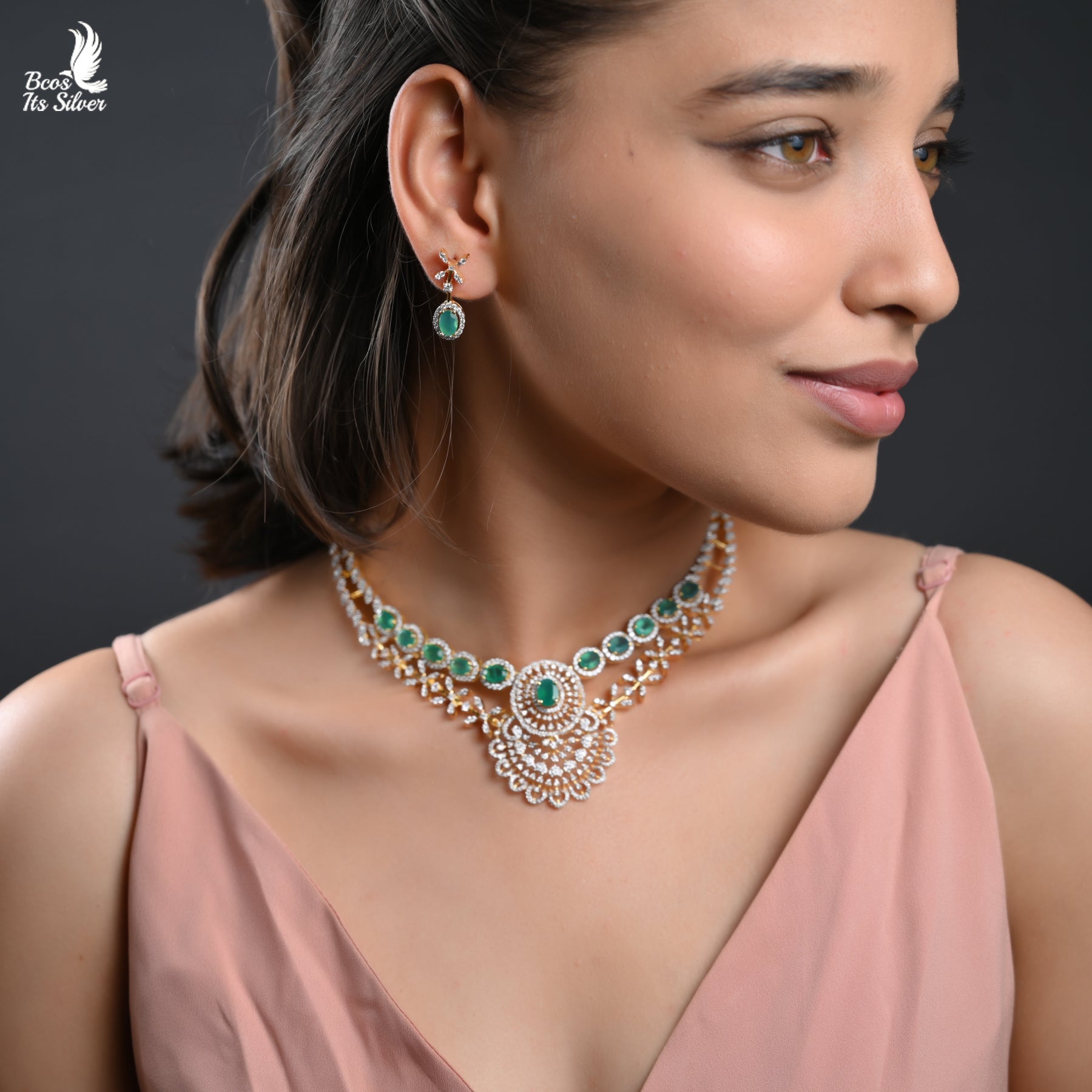 Theia Diamond Look Necklace - 5663