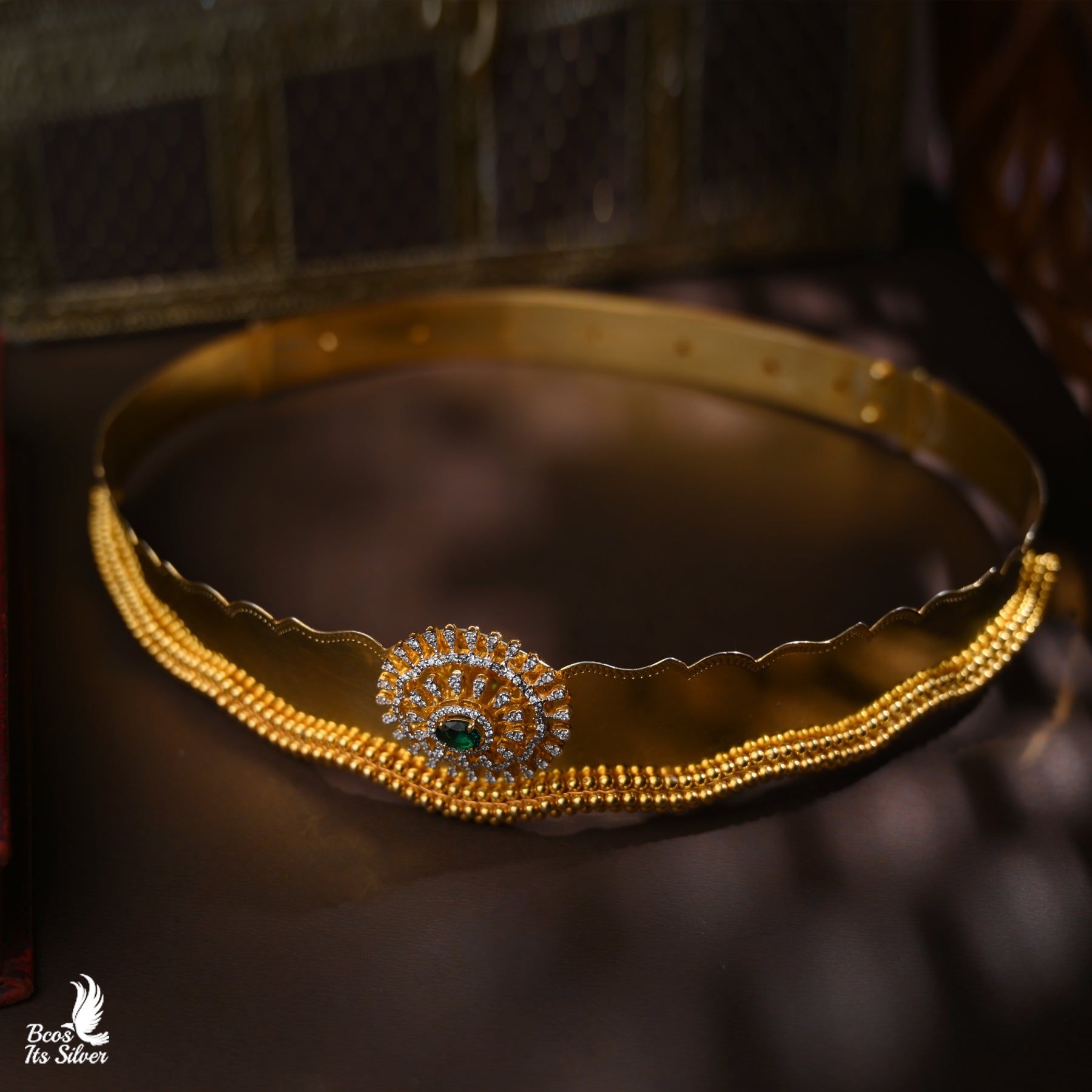 Gold Plated Diamond Look Waist Belt - 4580