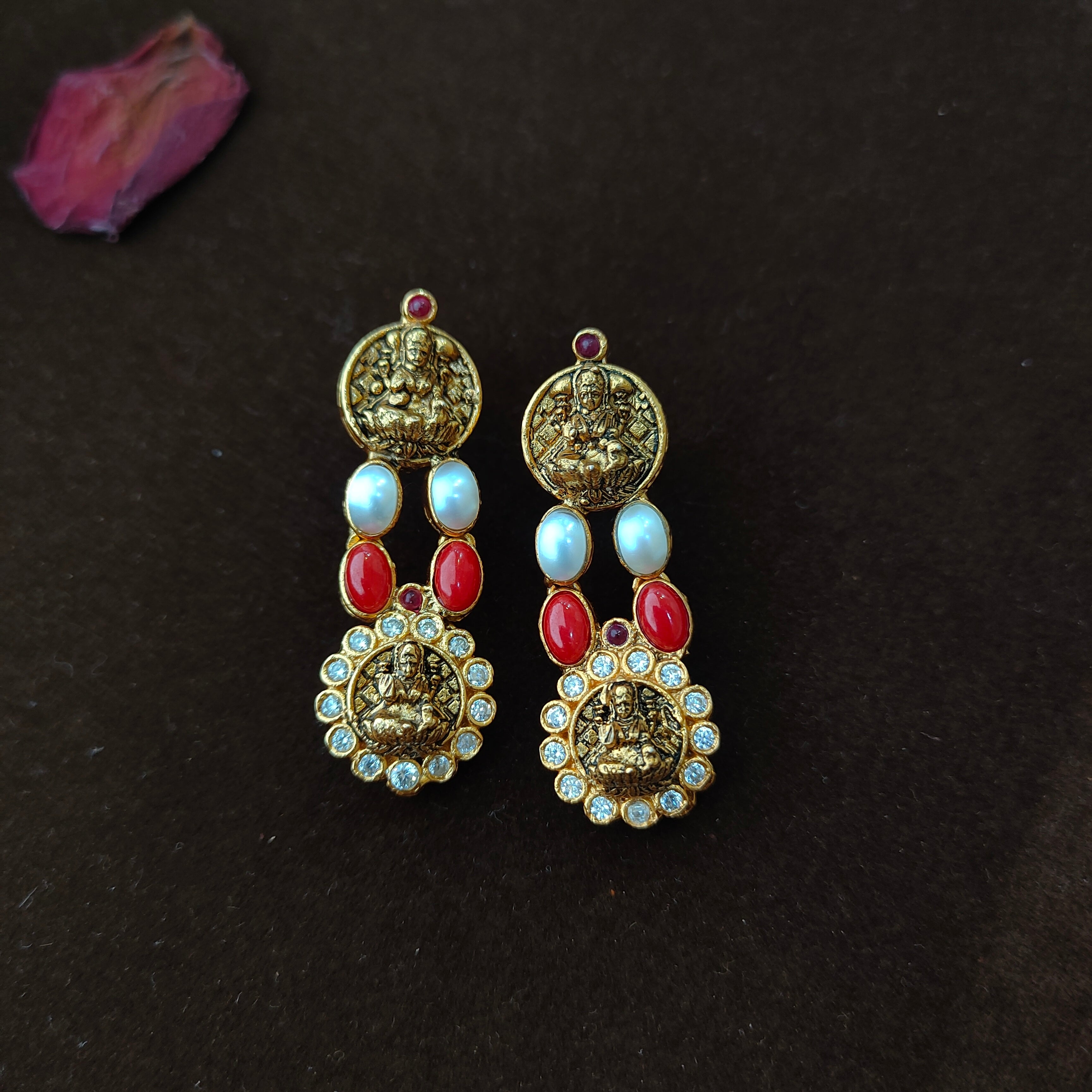 925 Silver Lakshmi Navaratna Necklace set-1460