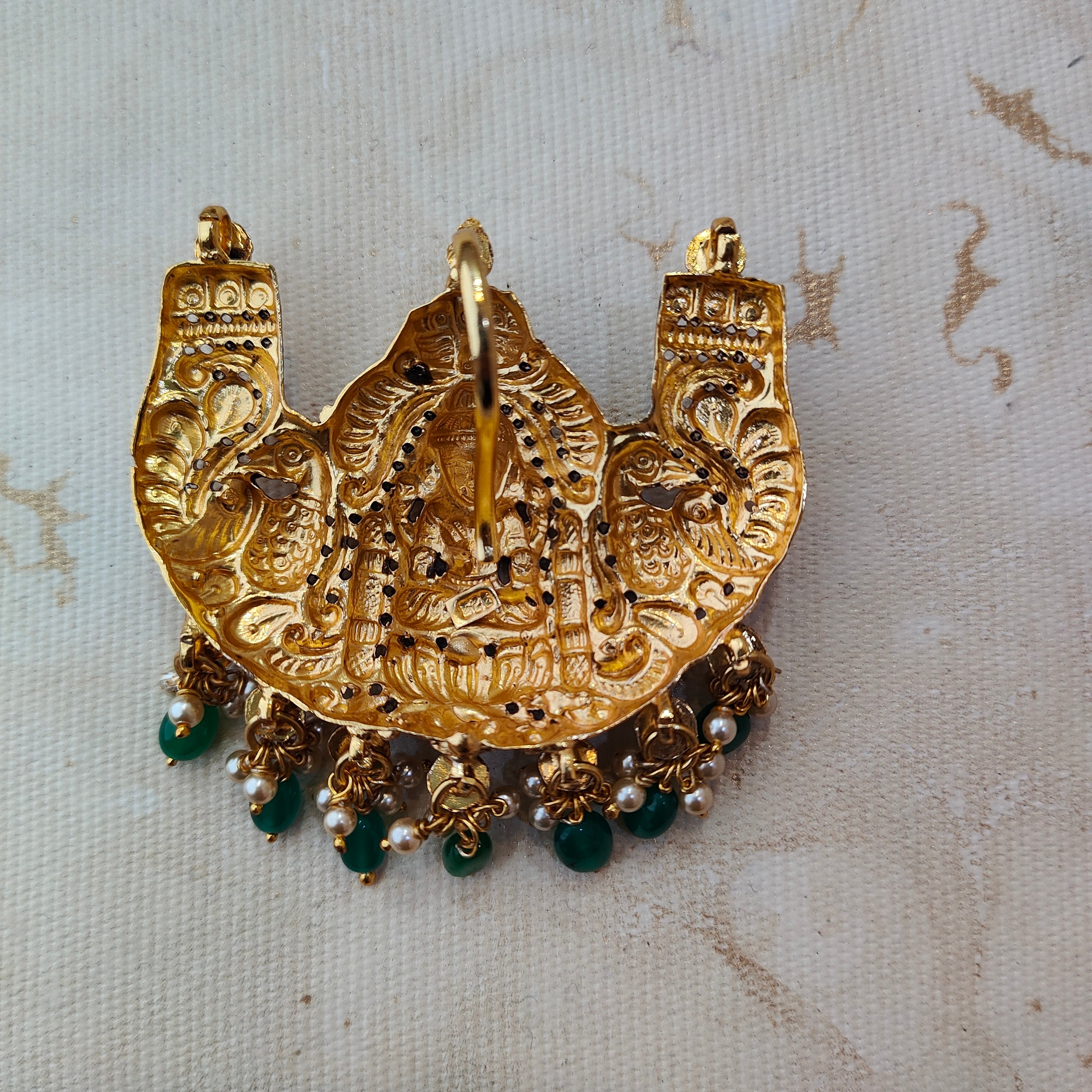 925 Silver Gold plated Lakshmi Pendant-1380