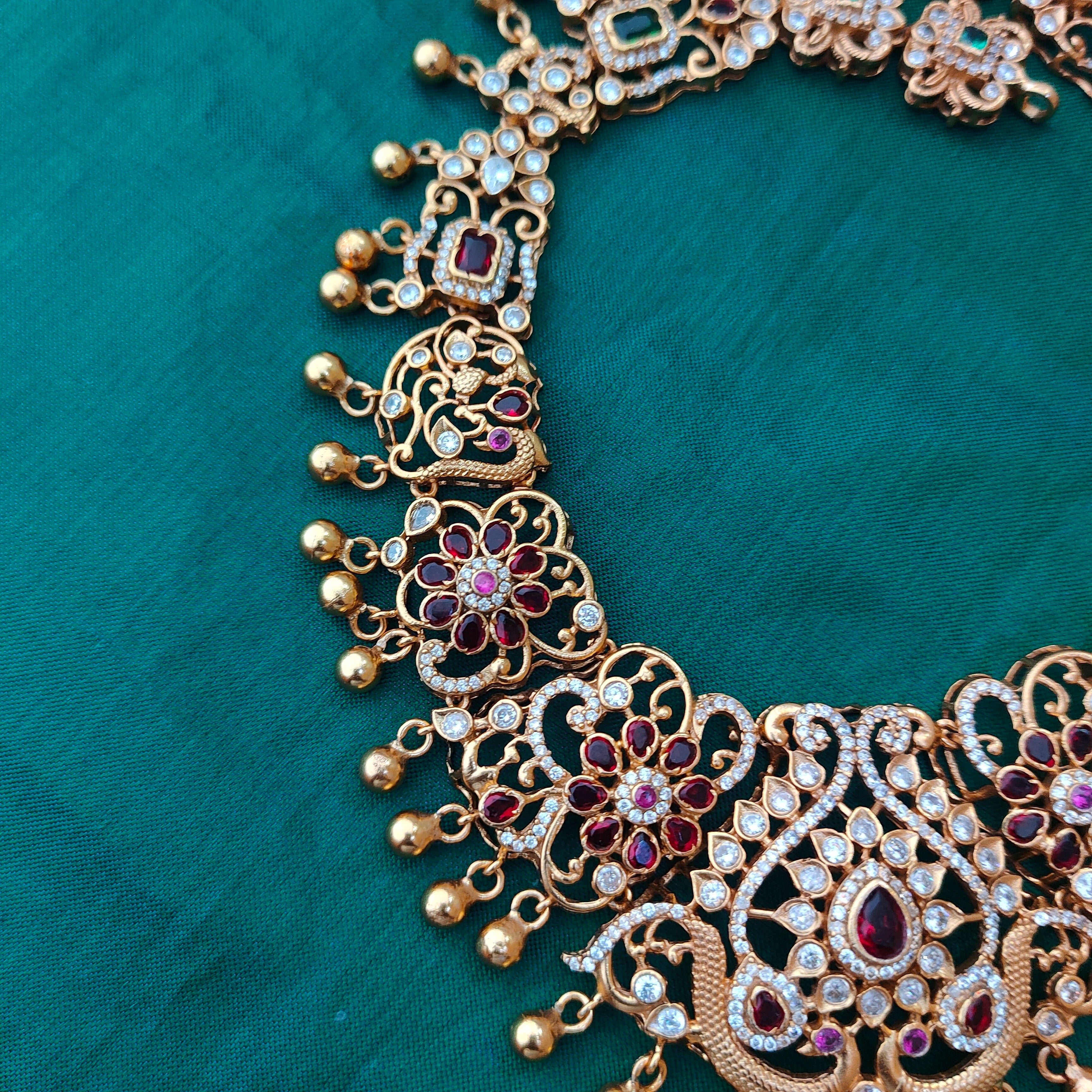 925 Silver Long Necklace with Earring-1347