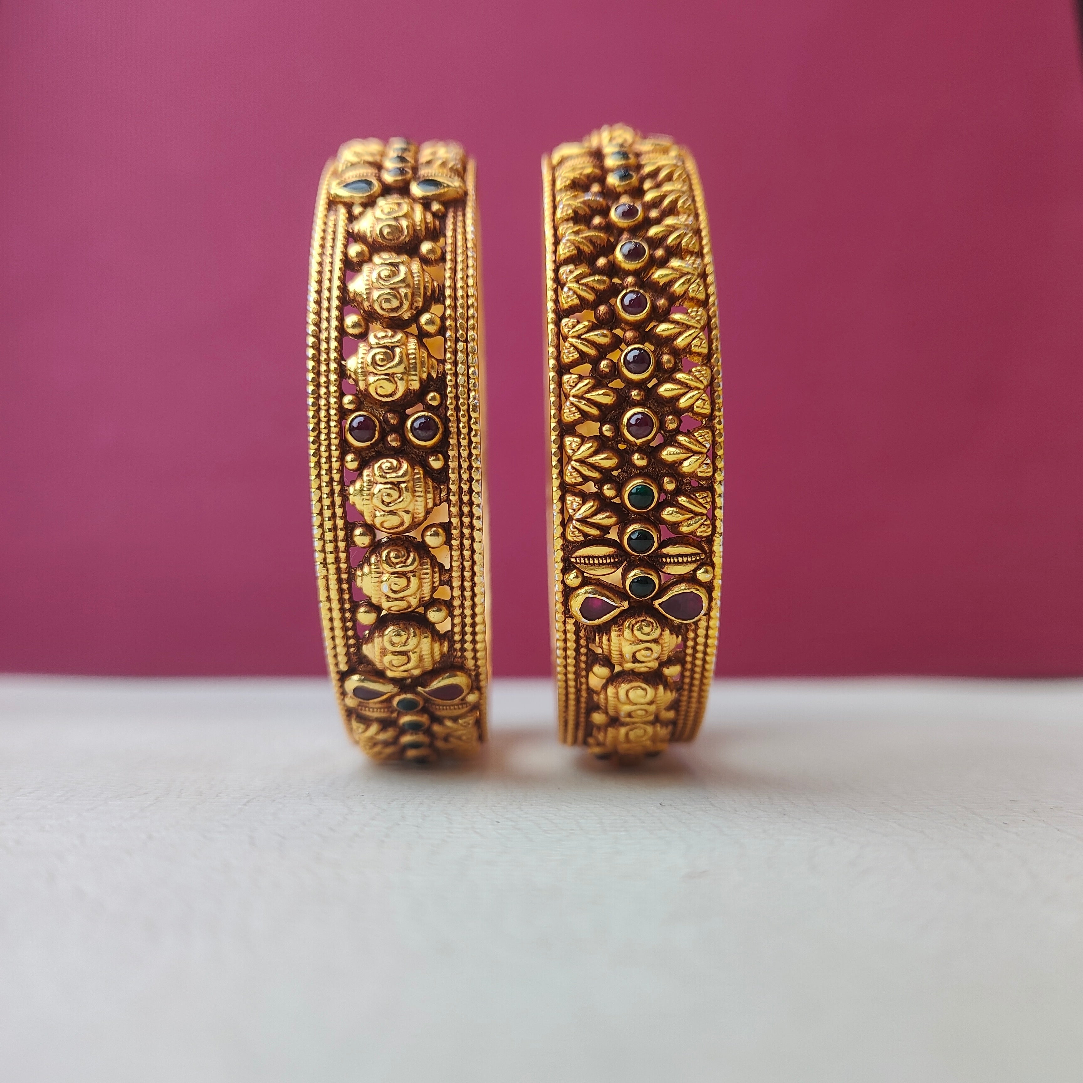 925 Silver Nakshi Bangle-2924- size -2.5