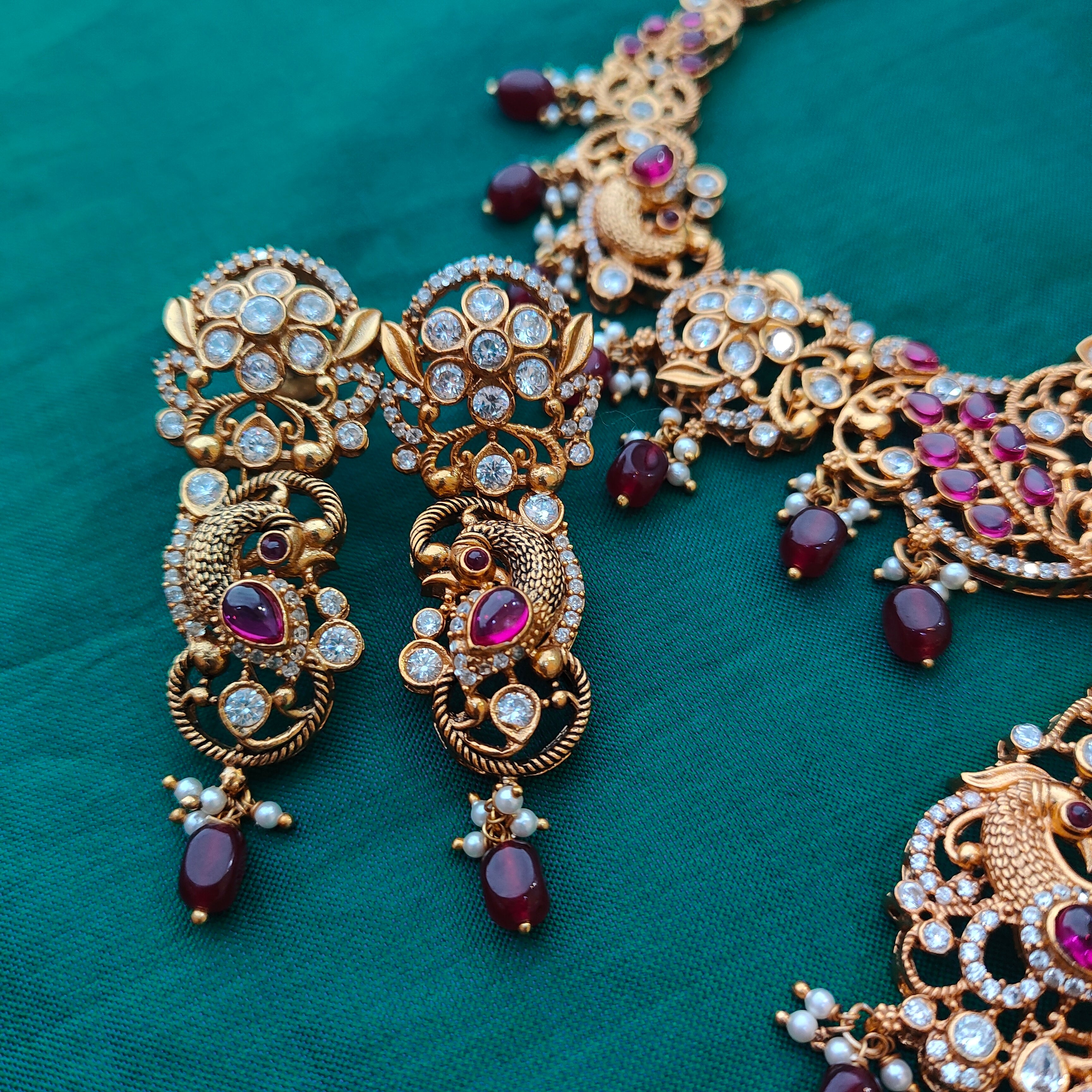 925 Silver Necklace with Earring-1350