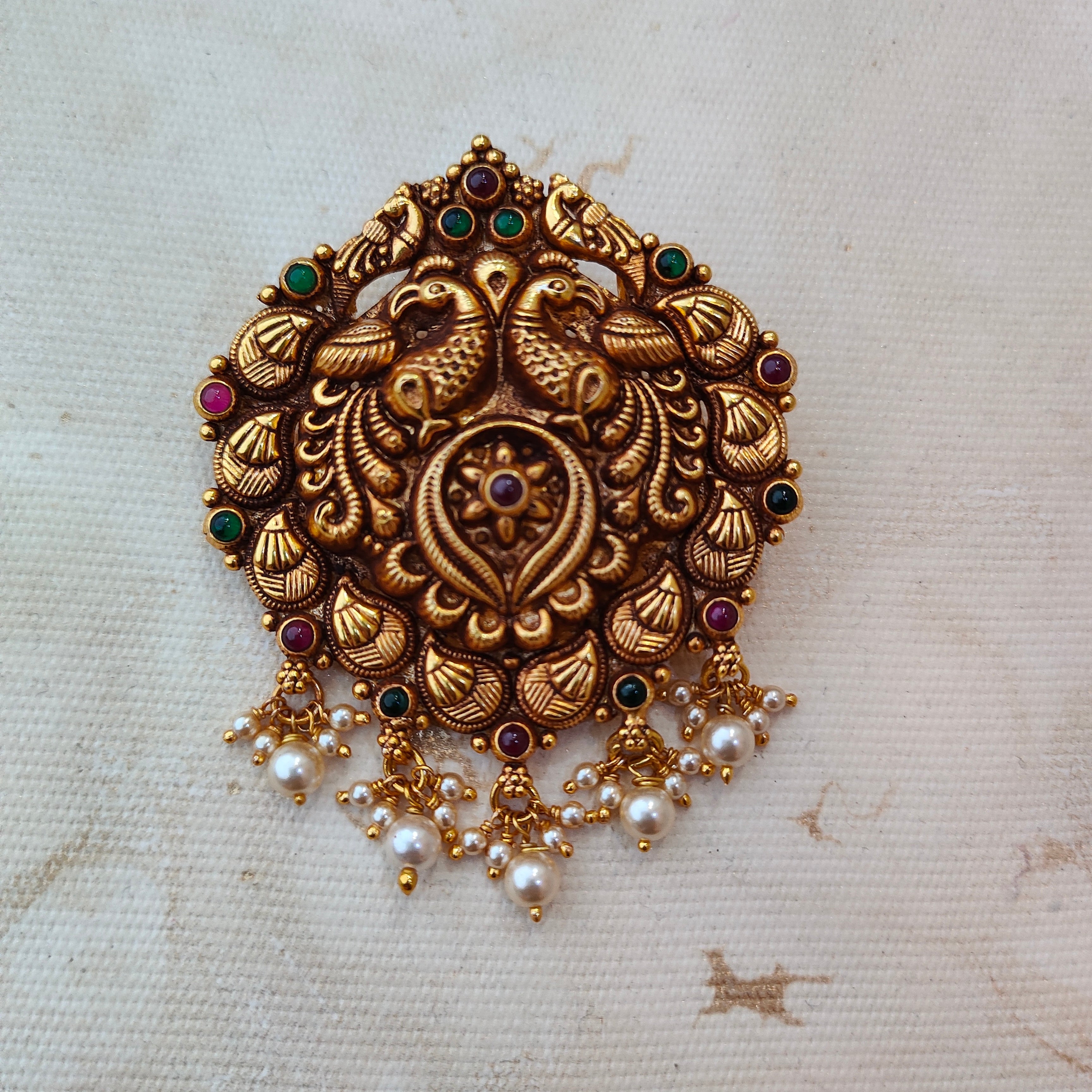 925 Silver Gold plated Peacock Pendant-1349